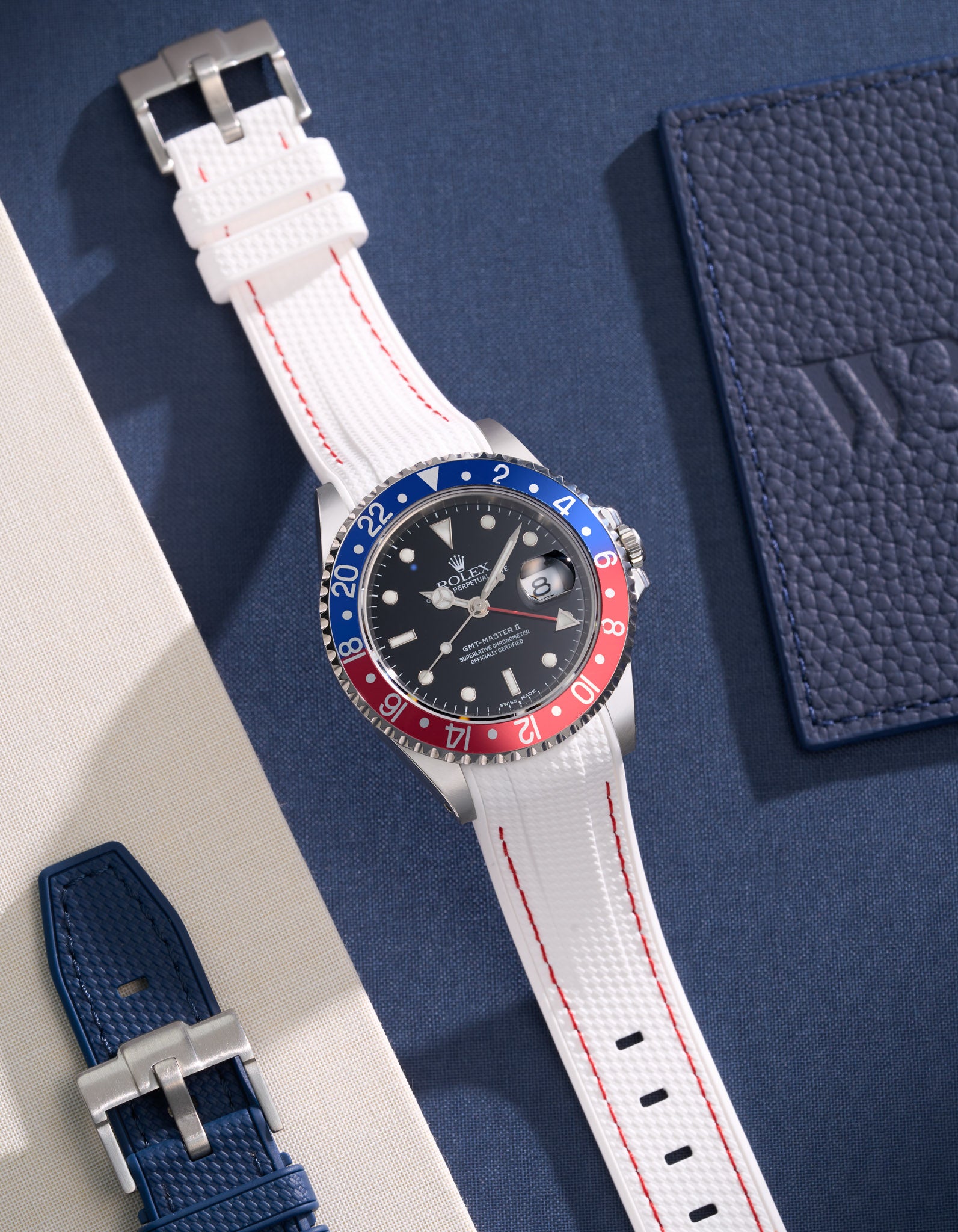 Vertech Premium Rubber Watch Band for Rolex GMT-Master II 16710 Pepsi - Durable Replacement Strap for Diving, Swimming & Outdoor Activities