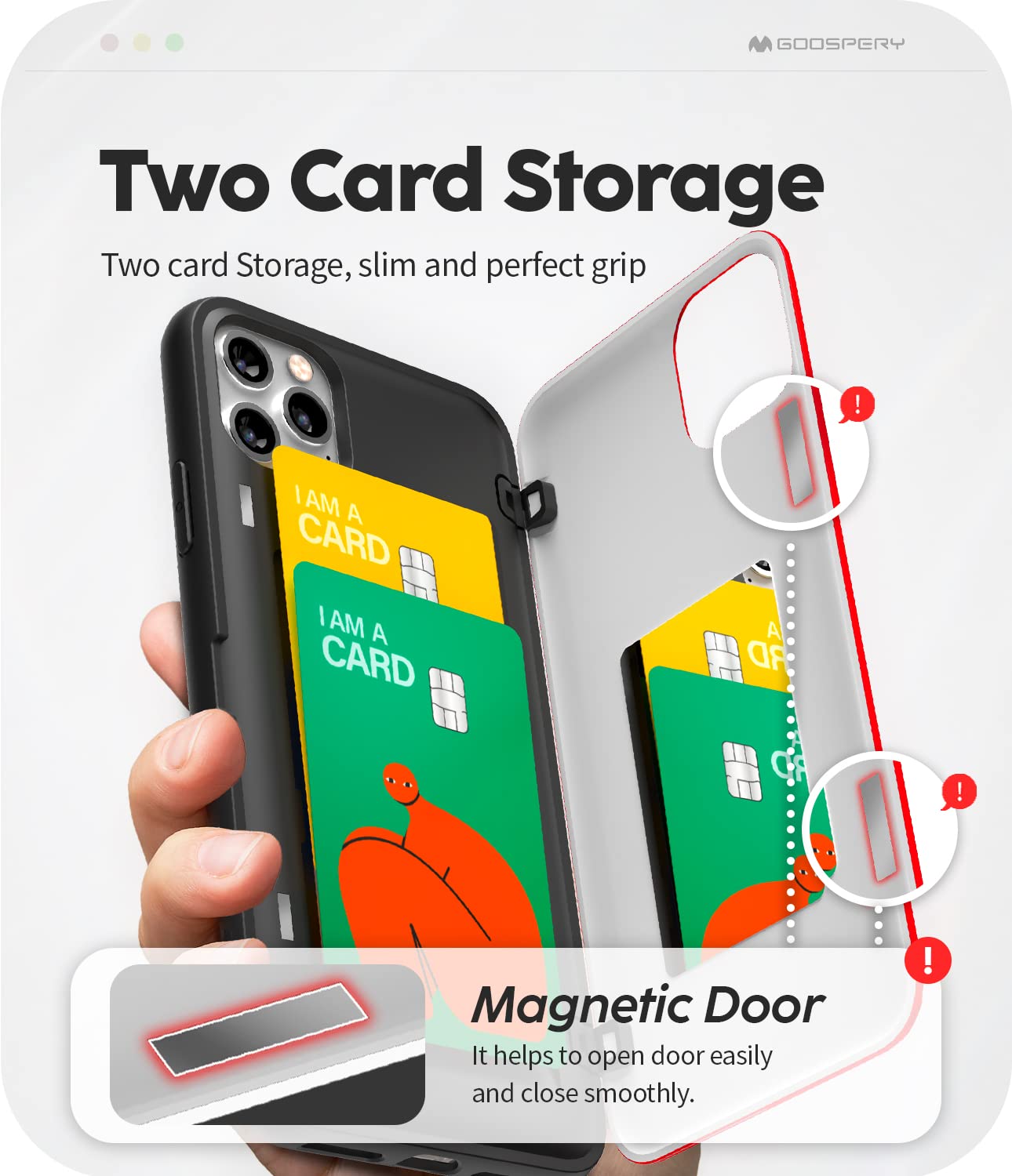 GOOSPERY iPhone 11 Pro Max Wallet Case with Card Holder - Magnetic Closure, Dual Layer Protection, Shockproof Bumper Cover (Red) | Perfect for Business, Travel & Everyday Use