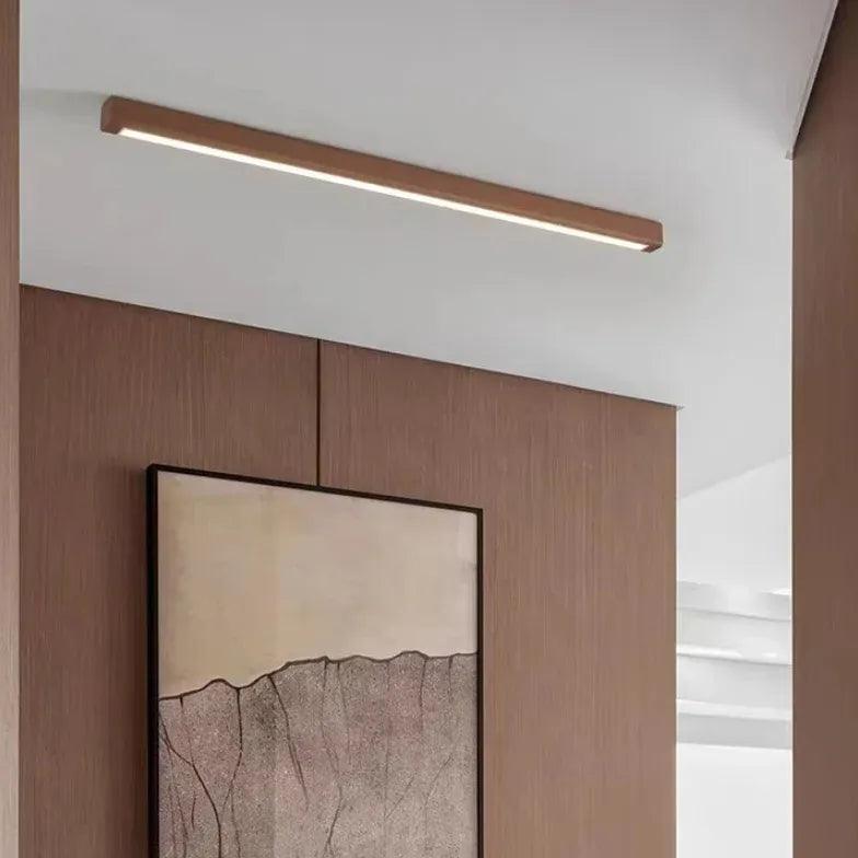Modern Rectangular LED Wooden Hallway Ceiling Light Fixture - Energy Efficient Dimmable Lighting for Entryway, Corridor, and Staircase - Perfect for Home, Office, and Commercial Spaces