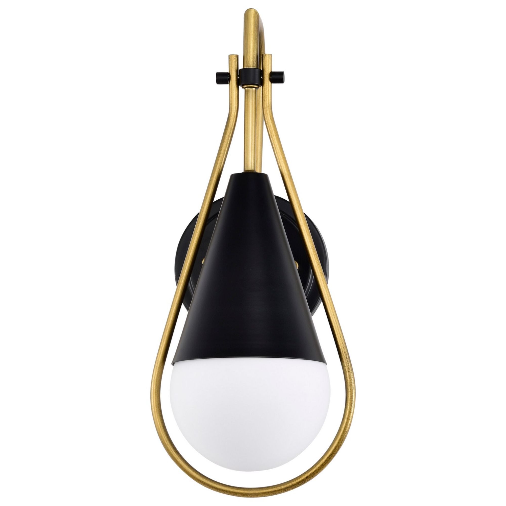 Admiral 15 Inch Wall Sconce Light Fixture - Matte Black & Natural Brass Finish - Perfect for Bedroom, Living Room, and Hallway Lighting
