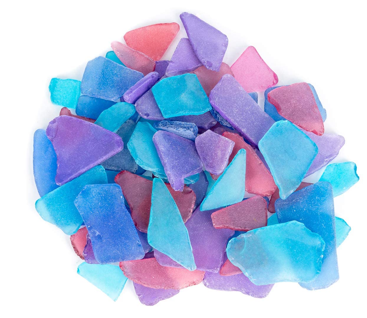 Natural Sea Glass for Crafts - Blue, Red & Purple Beach Glass Décor - 22oz Vase Filler & DIY Crafting Supplies - Perfect for Home Decor, Wedding Centerpieces & Beach-Themed Projects