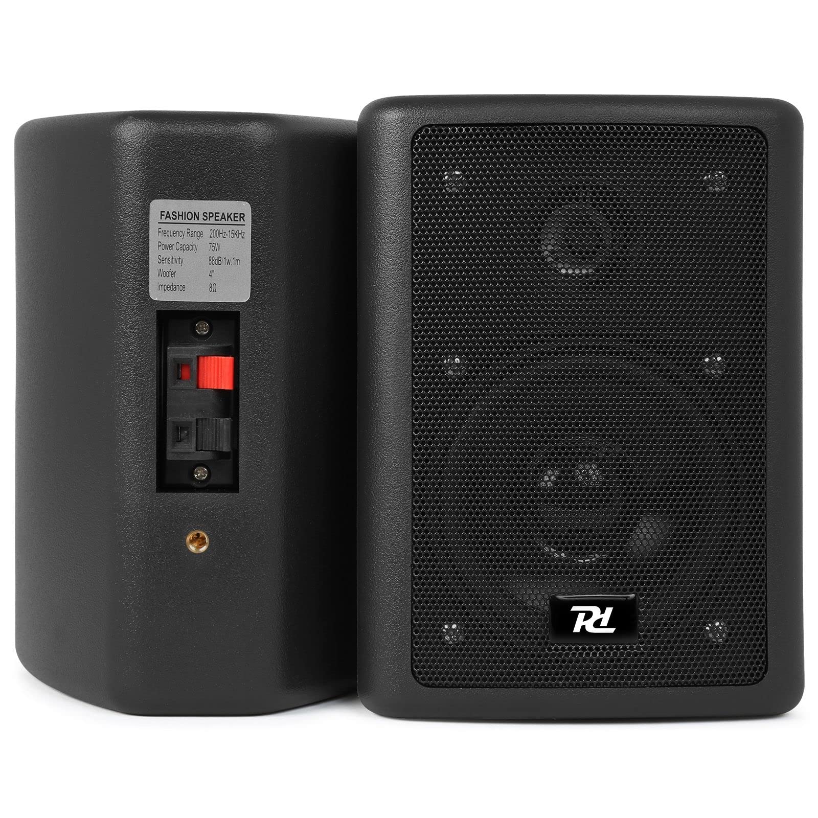 Power Dynamics 2-Way 75W Professional Compact Stereo Speakers - PA System, Karaoke, HiFi & Surround Sound for Home Theater, Parties & Live Performances