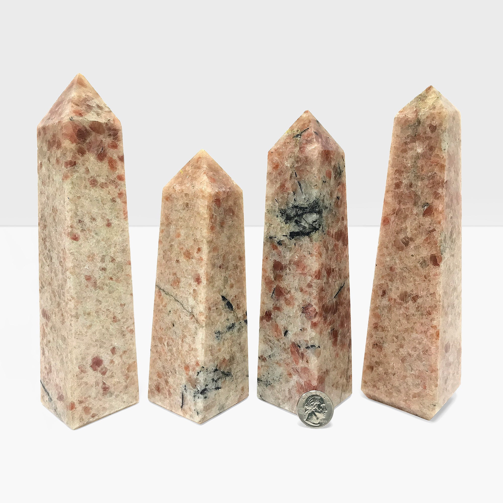 Polished Natural Sunstone Obelisk Tower Point - Healing Crystal for Meditation, Energy Work & Home Décor | Perfect for Crystal Collections, Office Desk & Spiritual Gifts