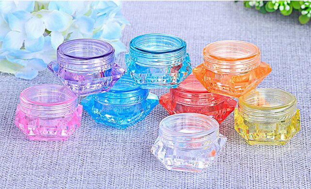 10 Pcs 3G/3ML Empty Plastic Cosmetic Containers with Colorful Lids - Clear Jars for Face Cream, Eyeshadow, Nail Polish & Makeup Powder - Perfect for DIY Beauty, Travel & Salon Use