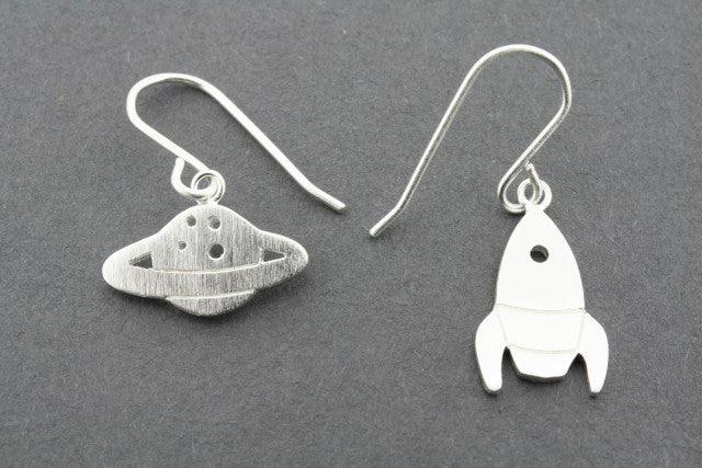 Sterling Silver Rocketship Earrings for Women - Trendy Space Jewelry Gift for Everyday Wear & Special Occasions