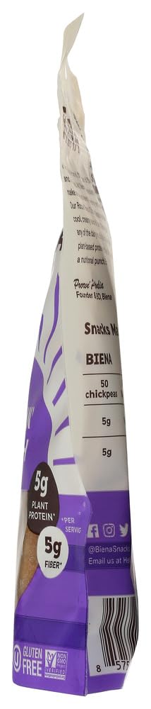 Biena All Natural Rockin' Ranch Chickpea Snacks 5oz (Pack of 2) - Healthy Vegan Protein Snack for On-the-Go, Office, and Movie Nights