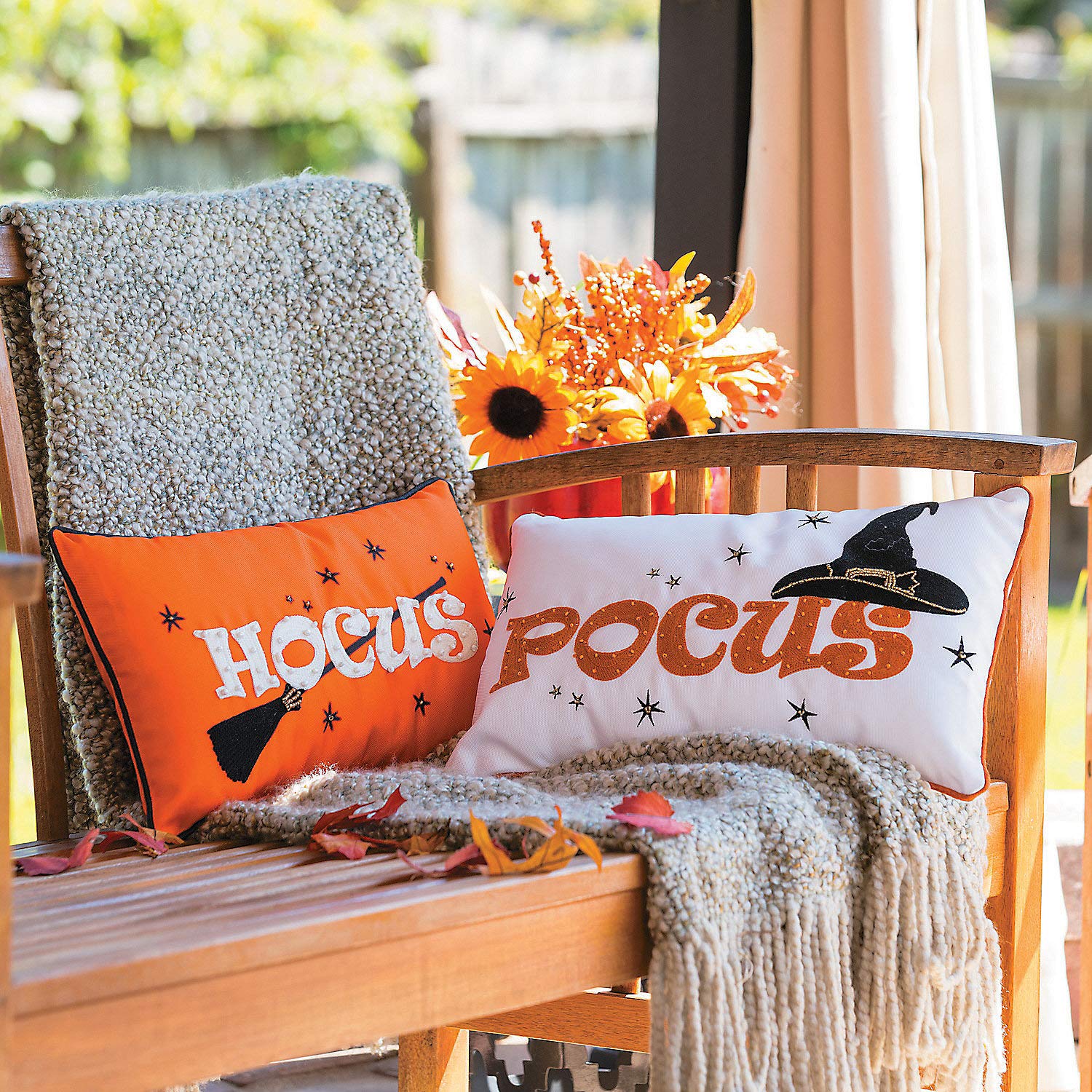 Hocus Pocus Halloween Throw Pillows - Outdoor Decor for Parties