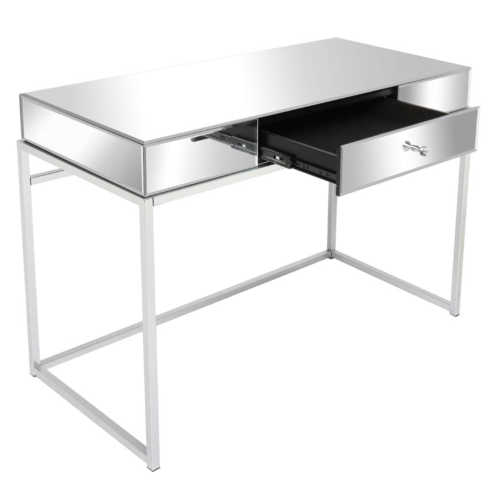 Modern Silver Console Table with Drawers - 42.13