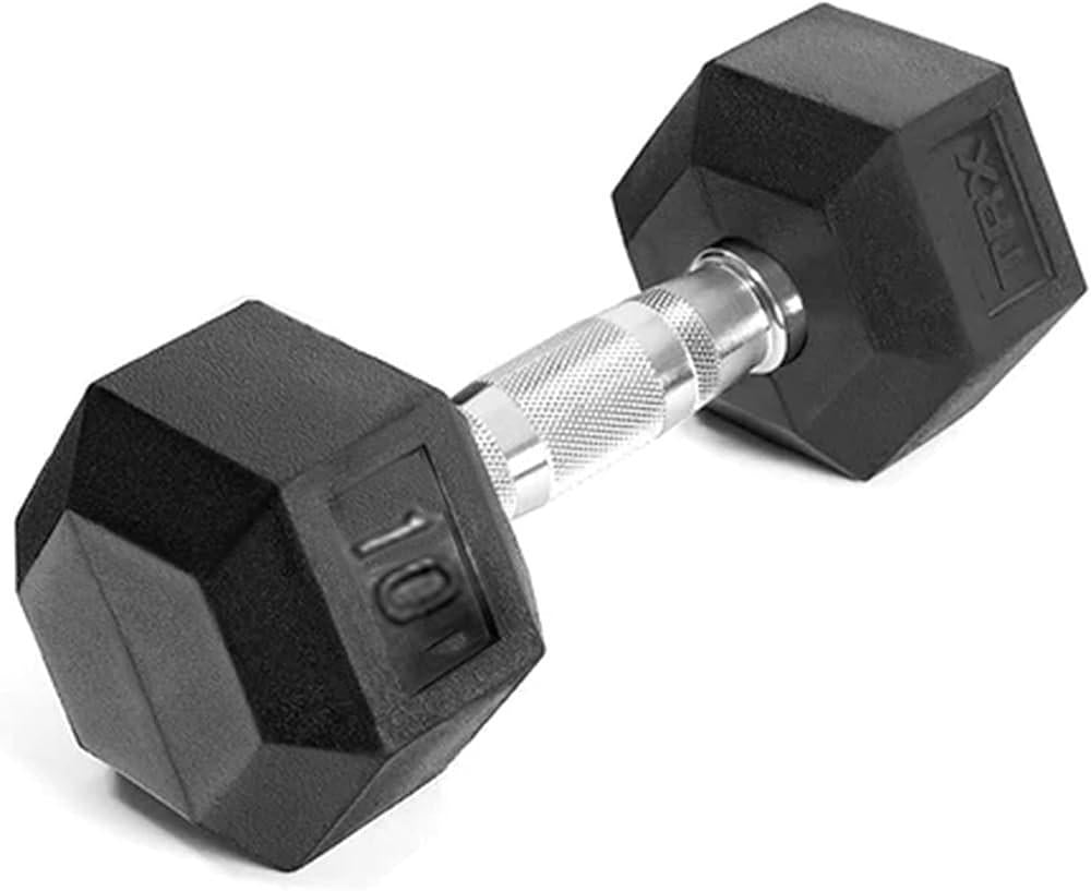 TRX V2 Rubber Hex Dumbbell Set - Premium Weight Training Equipment for Home Gym & Fitness Workouts | Ideal for Strength Training, CrossFit, and Muscle Building