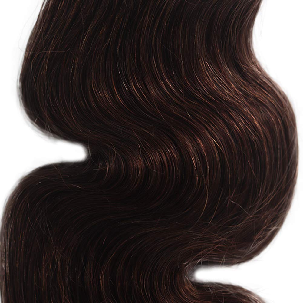 Dark Brown Body Wave Human Hair Clip-In Extensions - 8 Piece Set (180g, 22 Inch) | Double Weft Brazilian Remy Hair | Silky Soft & Natural Color | Perfect for Daily Styling, Parties & Special Occasions