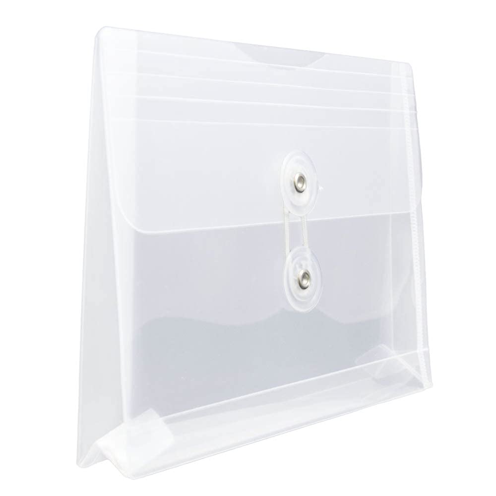 Plastic Envelopes with Button Closure, 5.5x7.5in, 12-Pack - for Documents & Crafts