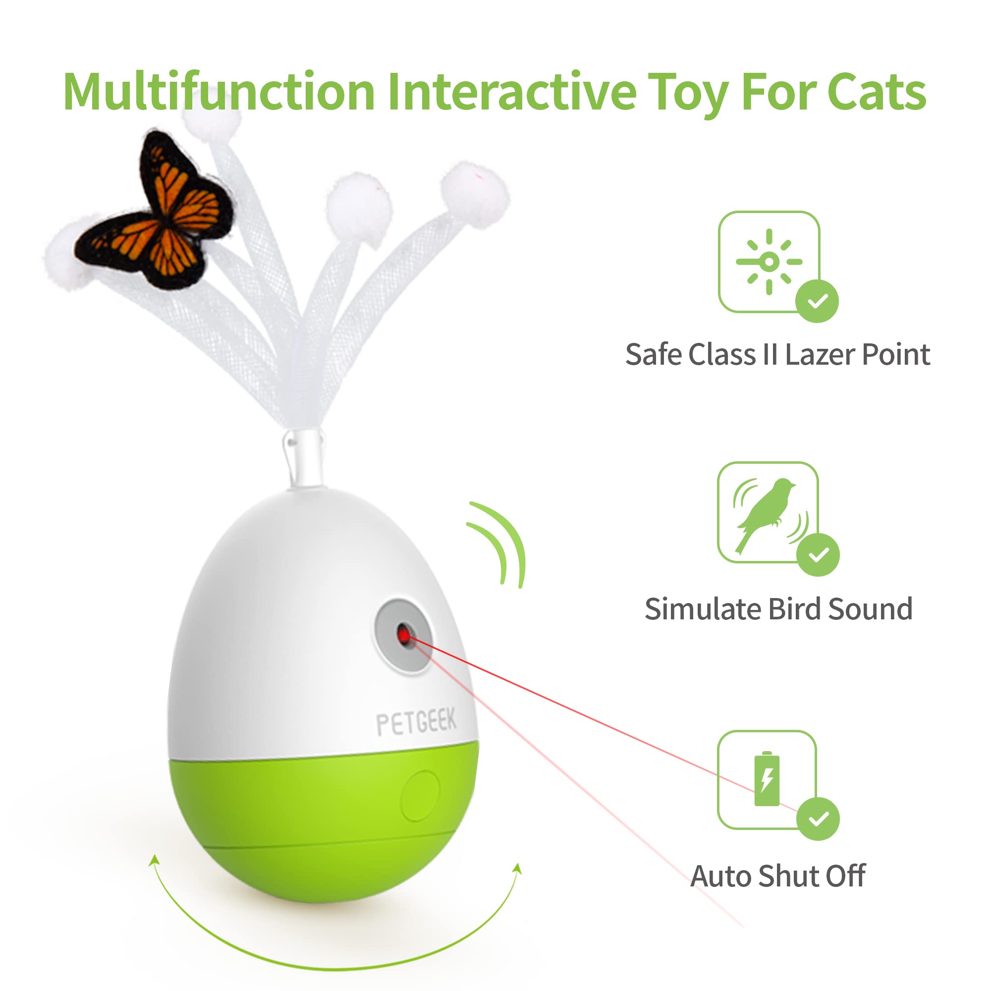 PETGEEK Interactive Dog Treat Dispenser & Cat Feather Toy - Training Reward System for Dogs & Playful Exercise Toy for Cats - Perfect for Obedience Training & Indoor Cat Entertainment