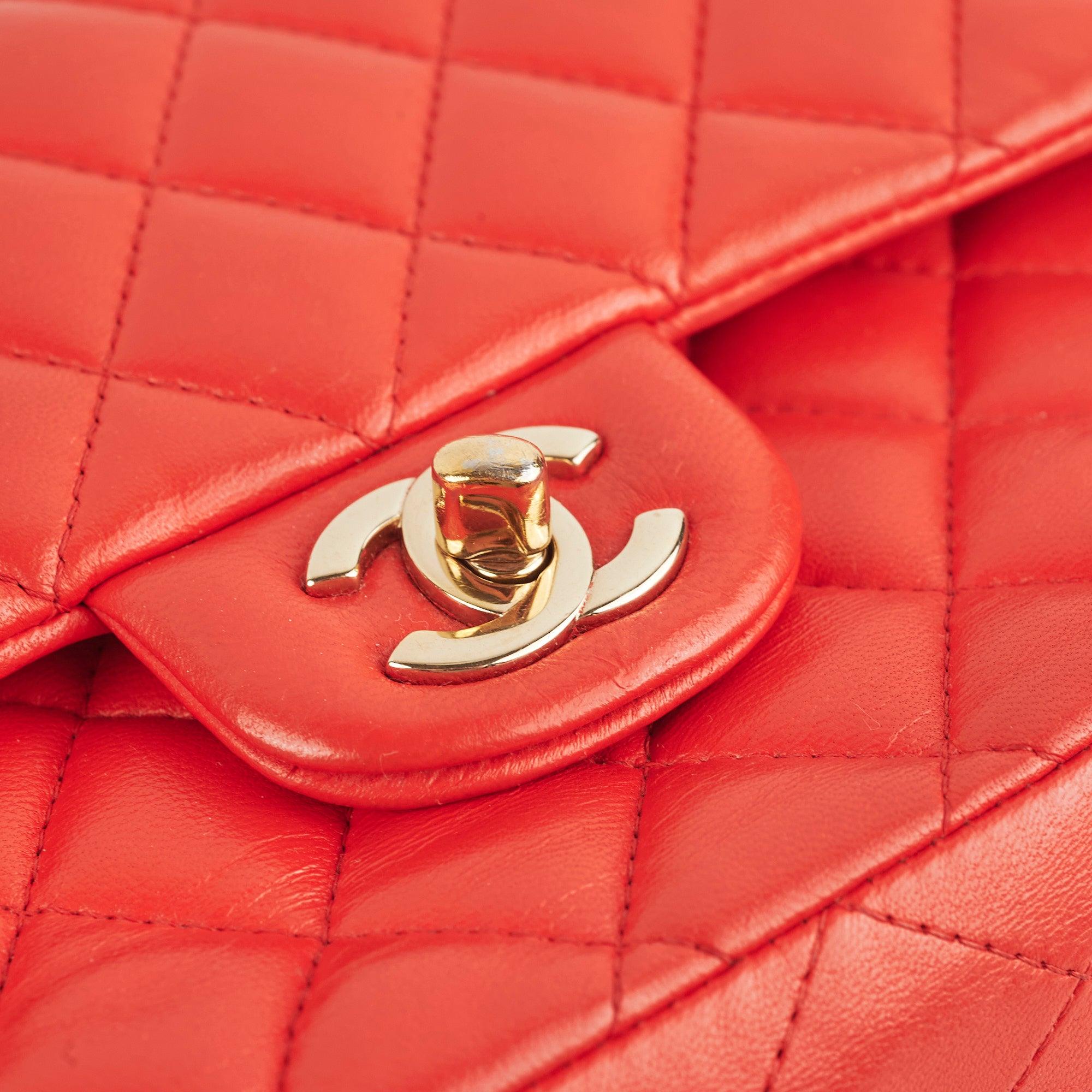Chanel Medium/Large Classic Double Flap Bag in Red | Luxury Designer Handbag for Women | Perfect for Parties, Weddings & Everyday Elegance