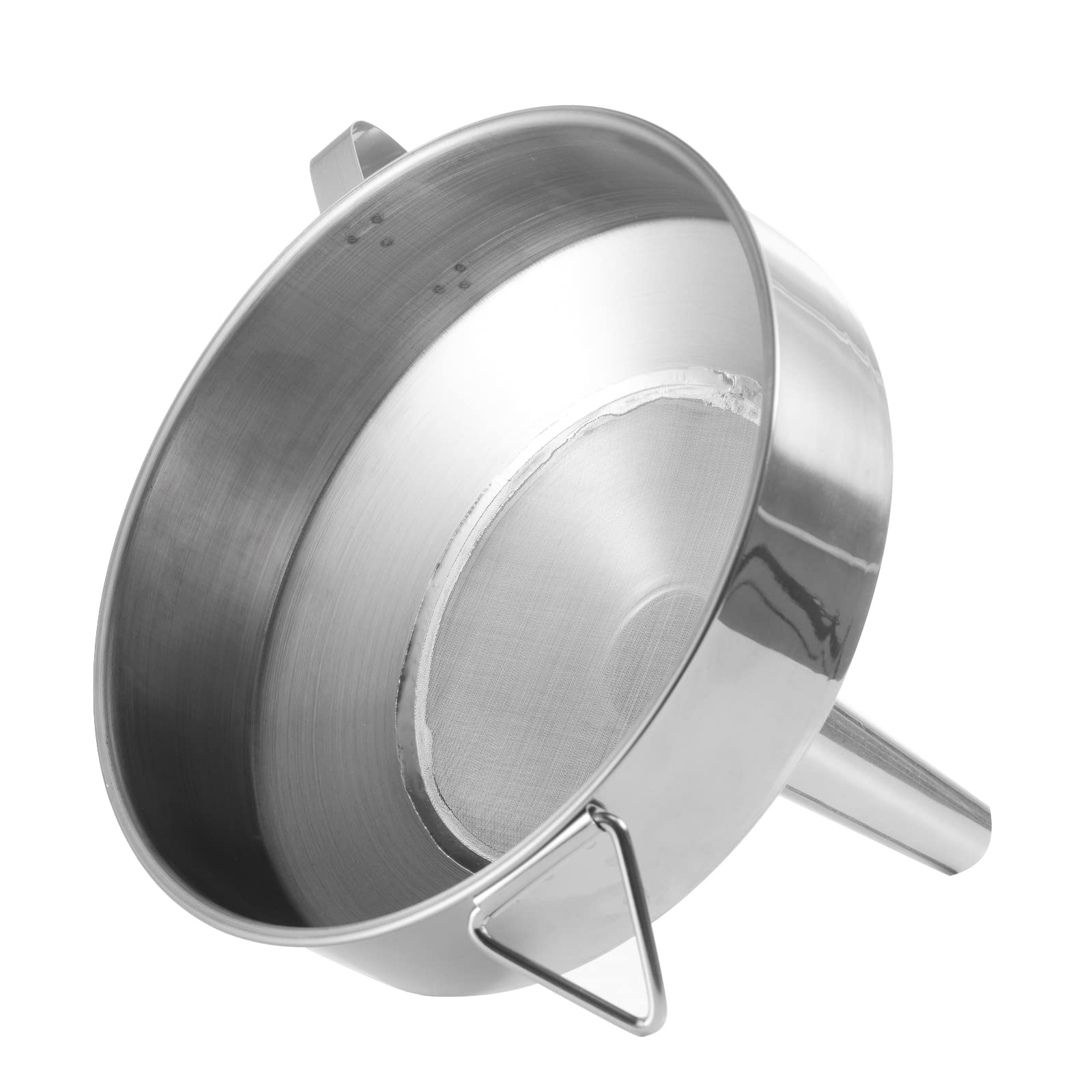 7 Inch Stainless Steel Funnel with 120 Mesh Filter - Durable Kitchen & Lab Funnel for Transferring Liquids, Oil, Powder, Resin - Perfect for Cooking, Brewing, Auto Maintenance & DIY Projects