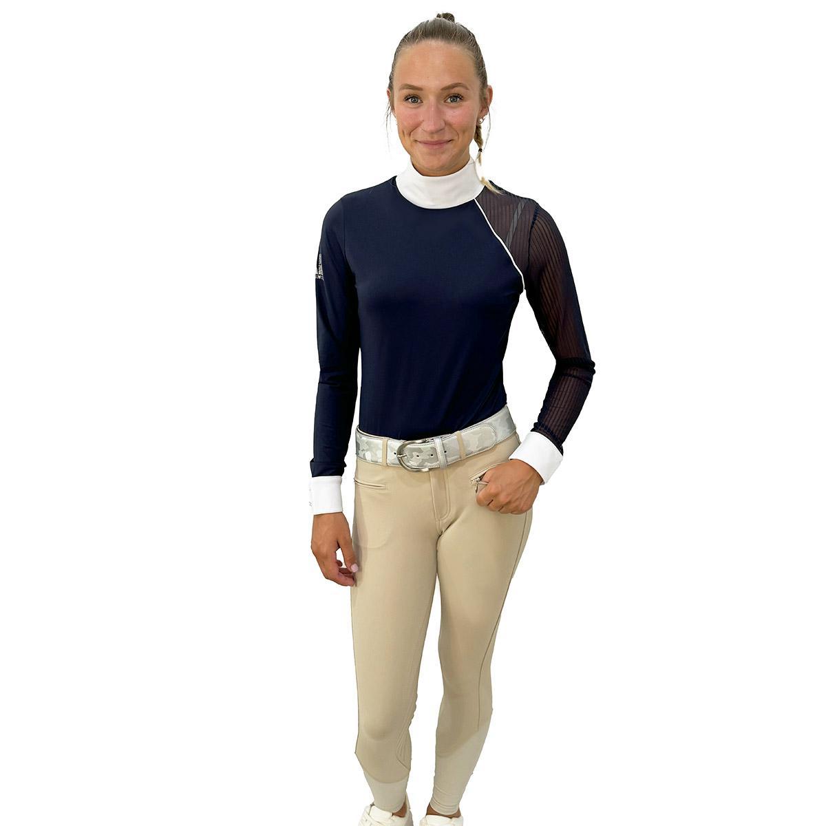AP Hassinger Women's Astra Long Sleeve Show Shirts - Elegant Equestrian Riding Shirt for Horseback Riding & Competitions