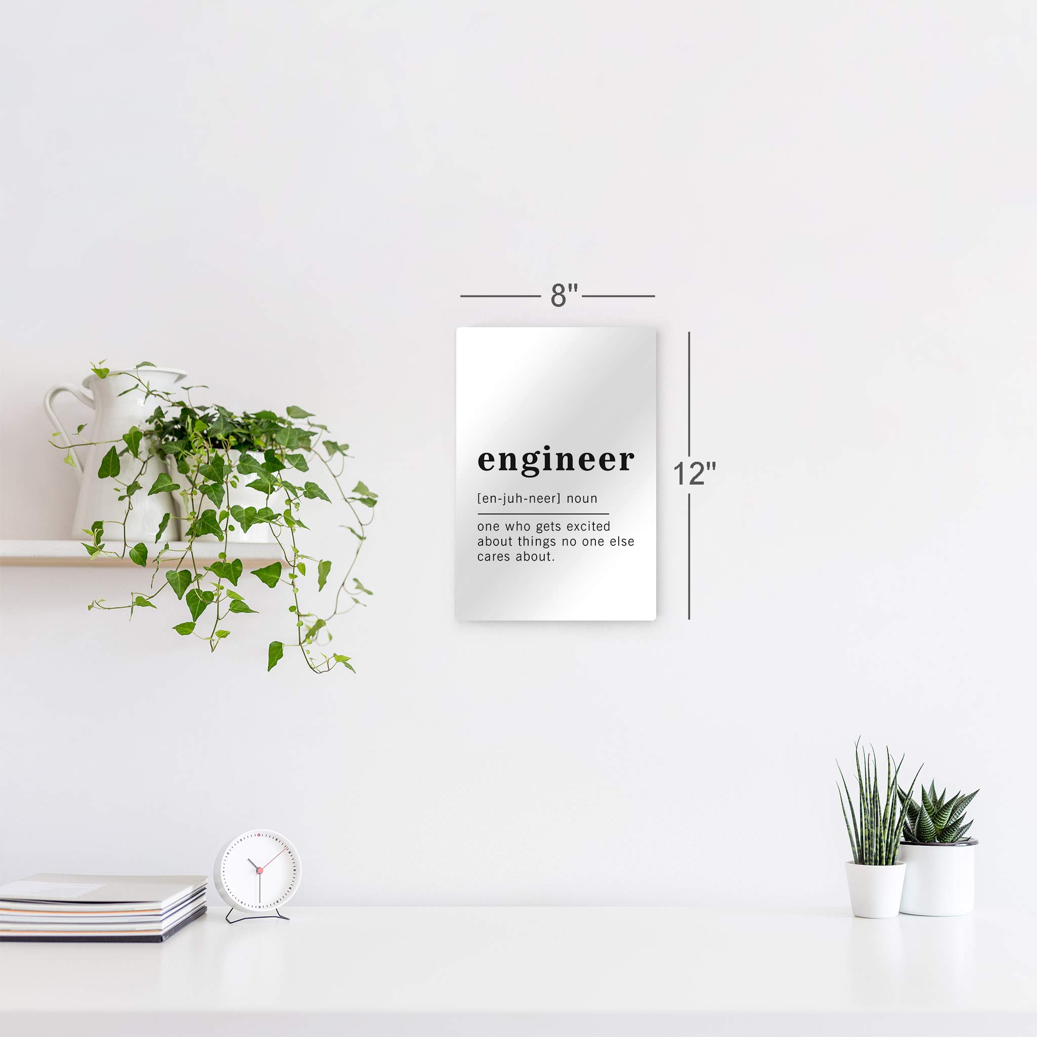 Funny Engineer Definition Metal Print - Inspirational Quote Wall Art for Office, Living Room & Bedroom - 40x30 Inches Ready to Hang Home Decor - Made in USA | Perfect Gift for Engineers & Tech Enthusiasts