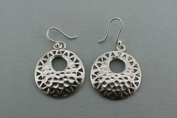 Textured Pure Silver Earrings with Convex Pattern - Elegant Jewelry for Women, Perfect for Parties, Weddings & Everyday Wear