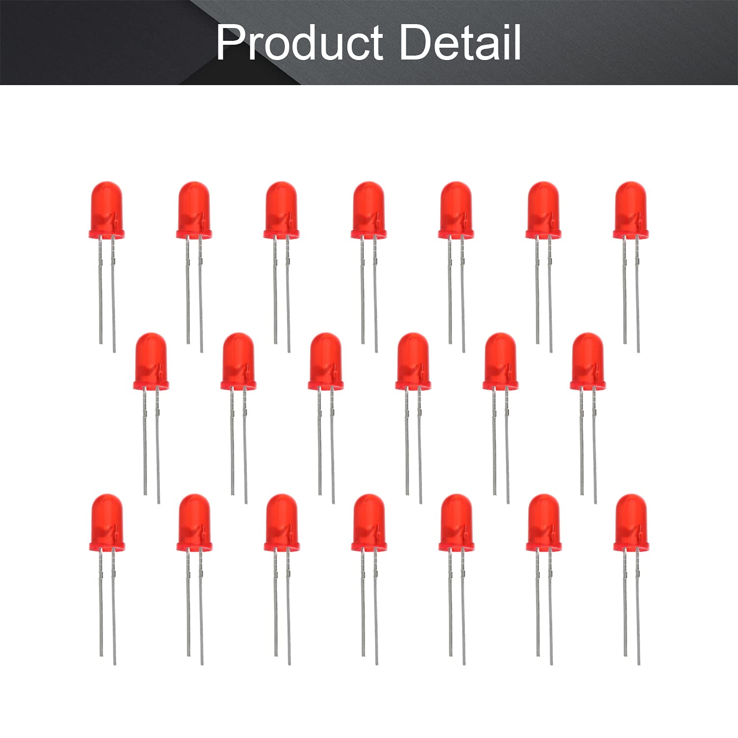 Othmro High Power 0.02W Red LED Chip with Aluminum Heatsink Base - 1.9-2.1V 20mA LED Light Beads for DIY Electronics, Automotive Lighting, and Home Decoration
