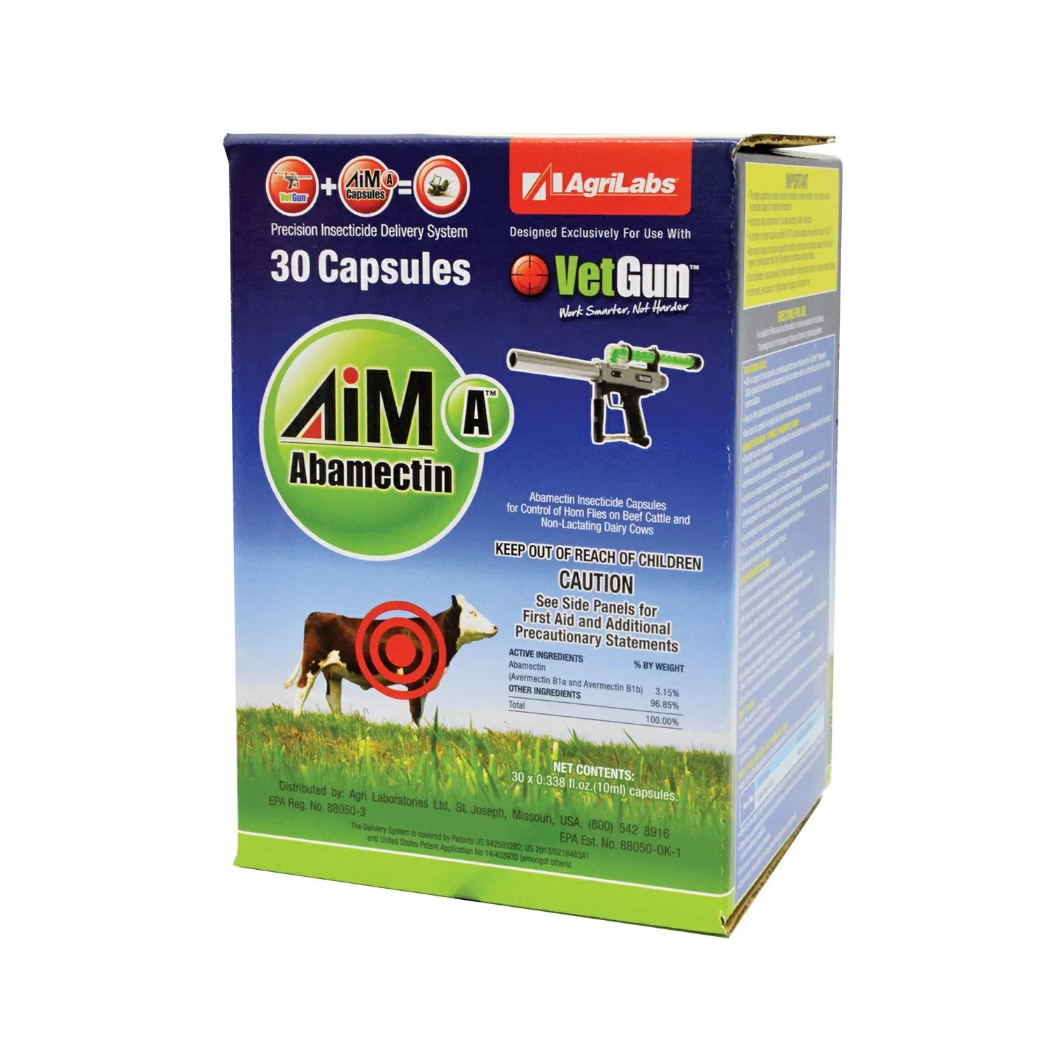 AiM A VetCaps™ 30 Count for VetGun™ System - Easy Pet Medication Solution for Dogs, Cats & Livestock - Perfect for At-Home Veterinary Care & Farm Animal Treatment