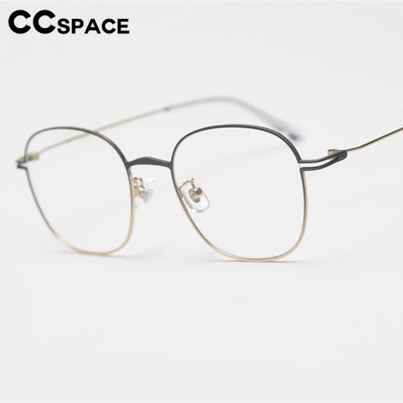 CCspace Unisex Full Rim Oval Square Titanium Eyeglasses - Lightweight Durable Frame for Men & Women - Perfect for Reading, Work & Daily Wear (Model 300722)