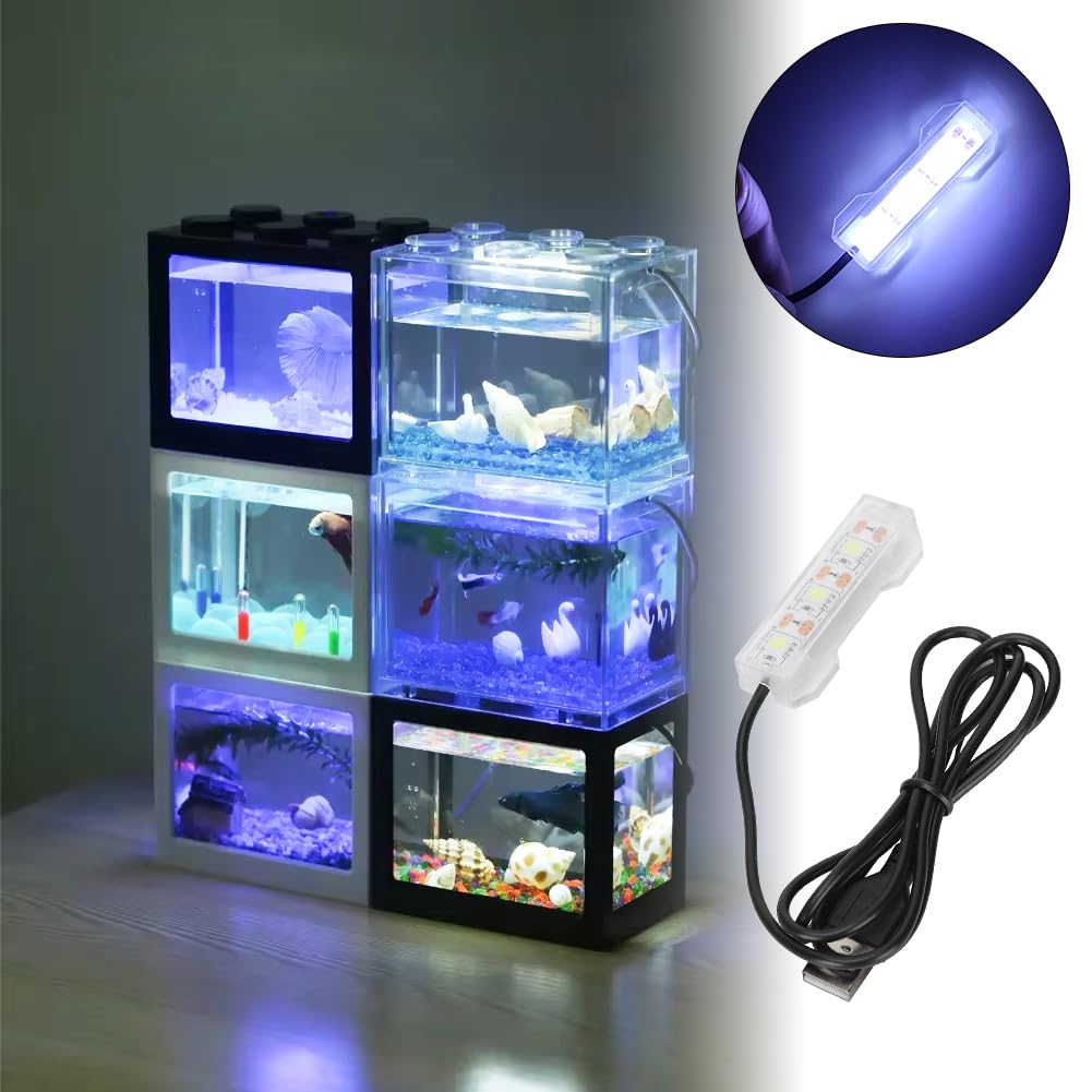 LED Aquarium Light - Submersible Fish Tank Lighting Bar with USB, Ultra Bright Full Spectrum Underwater Lamp for Freshwater Plants & Decor | Perfect for Desktop, Indoor Water Gardens & Home Aquarium Decorations