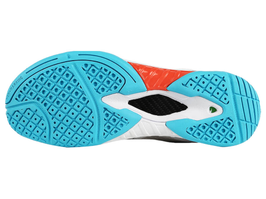 Victor S82IIM AC Court Shoe for Badminton & Volleyball - Breathable Mesh & Non-Marking Rubber Sole - Bright White/Anthracite - Perfect for Indoor Sports & Gym Training