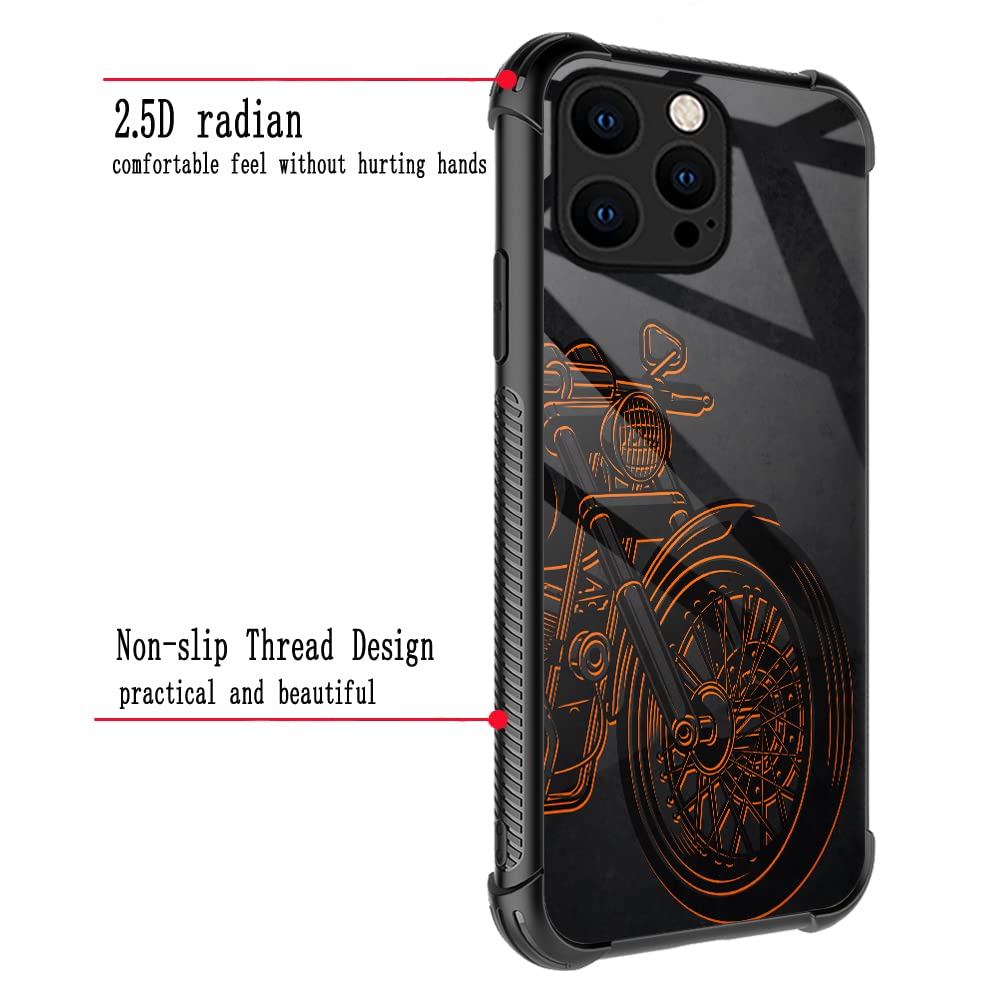 Premium Motorcycle Phone Case for iPhone 12 Pro Max - Soft TPU Anti-Slip Cover with 4-Corner Protection for Men & Women | Perfect for Biking, Outdoor Adventures & Daily Use