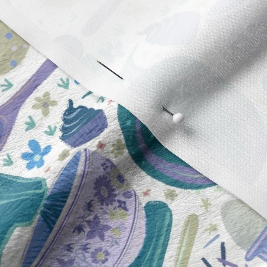 Premium Spoonflower Fabric - Soft Purple Minky Fabric with Food & Strawberry Print for Sewing Baby Blankets, Quilt Backing & DIY Crafts - Perfect for Kitchen Decor, Cupcake Wraps & Egg Cozies