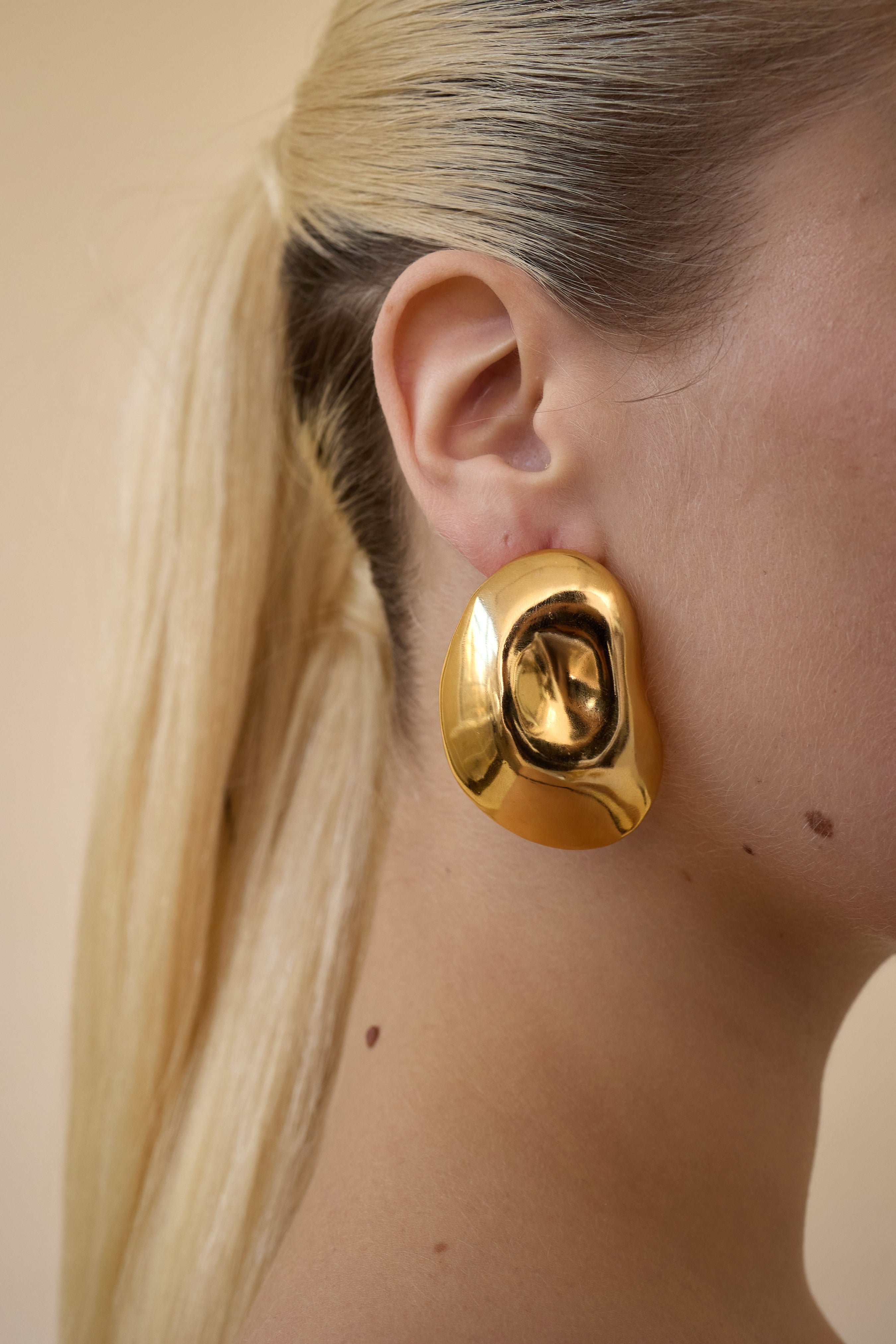 Zoe Button Earrings for Women - Stylish Gold-Plated Fashion Jewelry - Perfect for Parties, Weddings & Everyday Wear