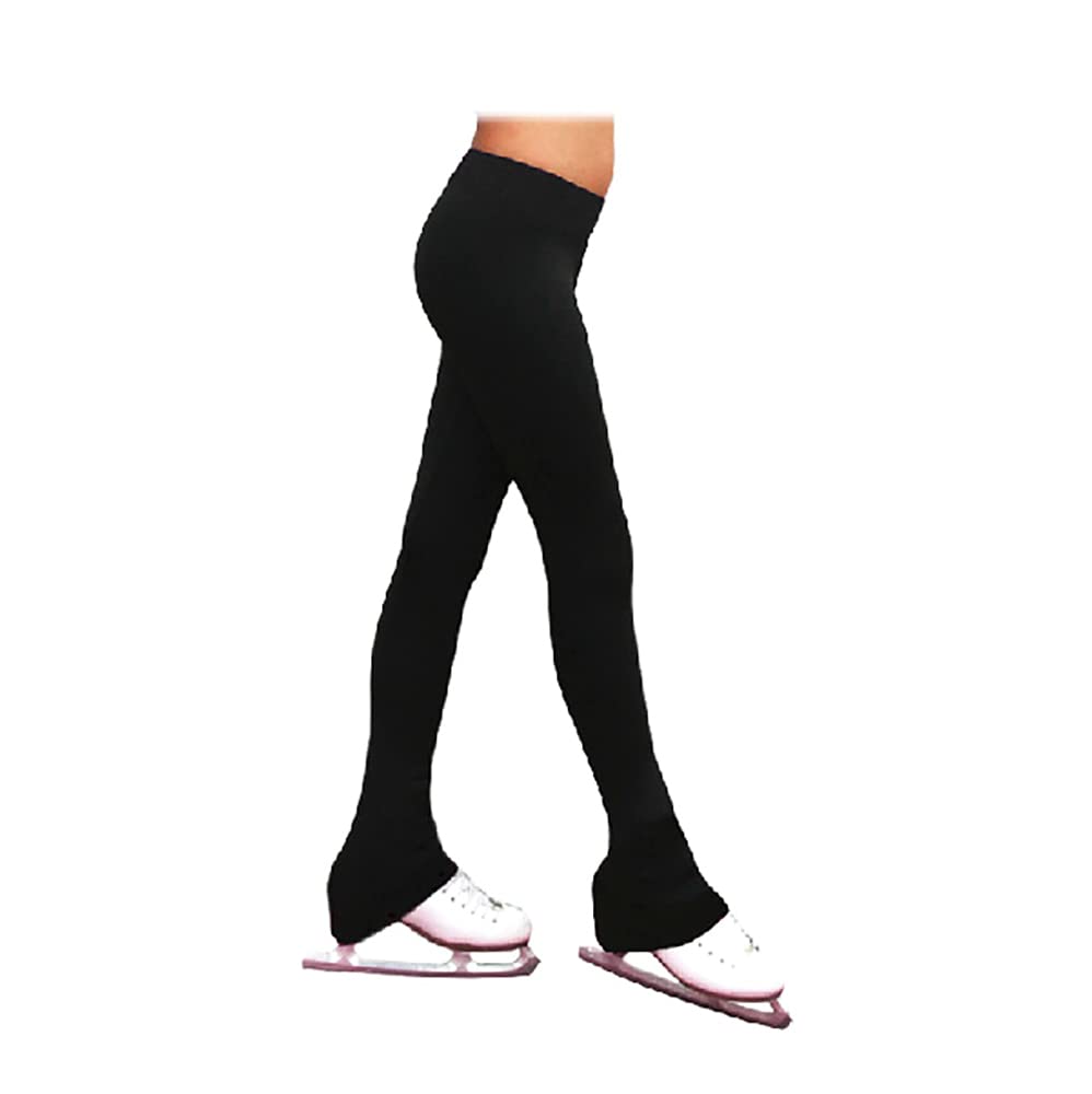 ChloeNoel P23-2 Black Contrast Waist Figure Skating Pants for Adults - Large Size | Perfect for Ice Skating Practice & Performances
