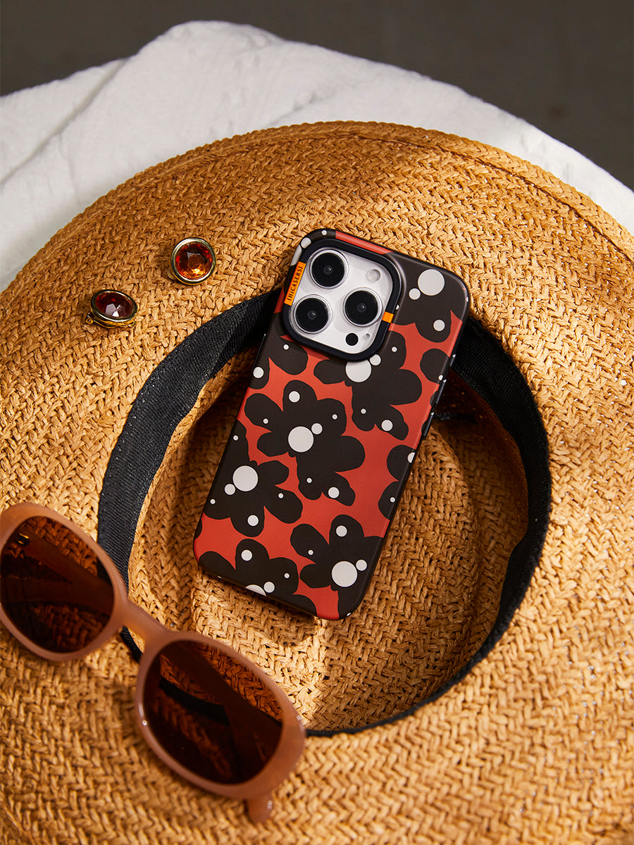 Gypsy Soul Black Floral and Raindrop Phone Case - Stylish Protective Cover for iPhone & Android - Perfect for Boho Lovers, Travel & Everyday Use