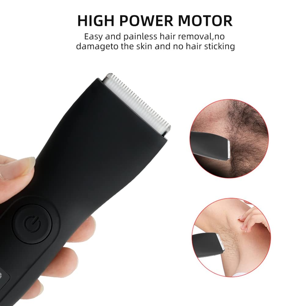 Men's Electric Body Hair Trimmer - Waterproof Beard Trimmer for Face, Balls & Bikini Area | Painless Hair Removal for Men & Women | Perfect for Travel, Gym & Home Use