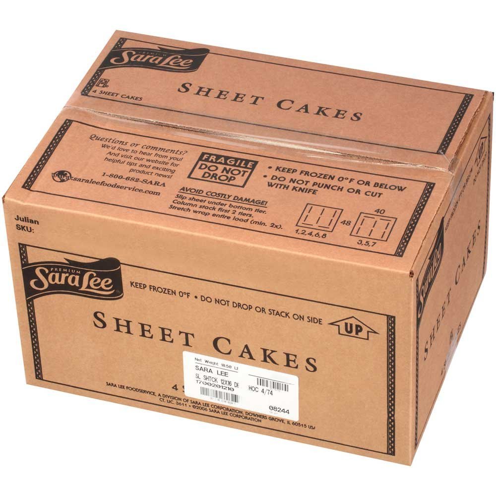 Sara Lee Iced Double Chocolate Sheet Cake - 12x16 Inch (4 Pack) | Bulk Dessert for Parties, Birthdays & Events | Rich Chocolate Flavor, Ready to Serve