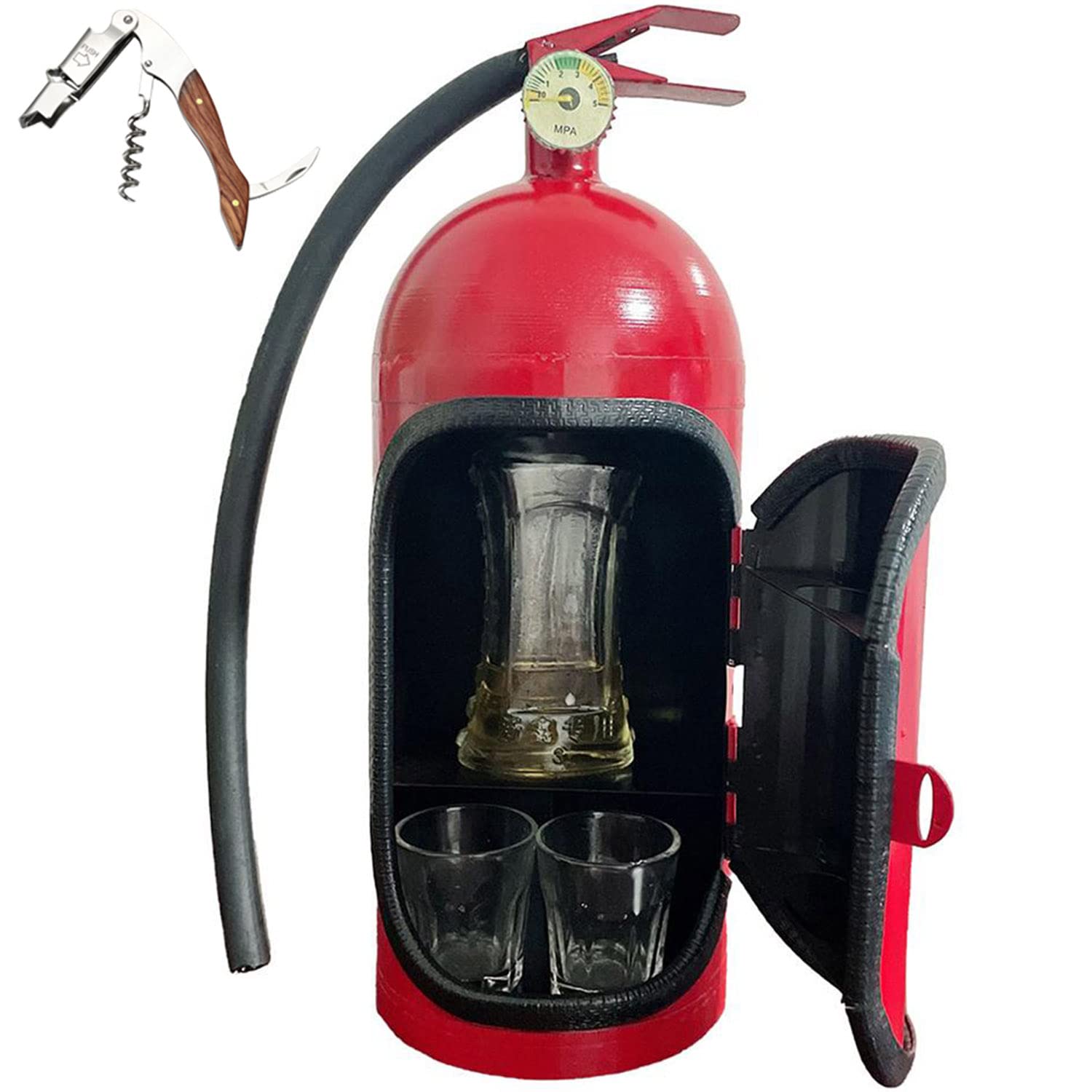 CVJBE Mini Fire Extinguisher Whiskey Bar - Novelty Fire Extinguisher-Shaped Liquor Storage for Scotch, Bourbon & Wine | Unique Gift for Men, Firefighters & Home Bar Decor | Perfect for Man Caves, Bachelor Parties & Firefighter Themed Events