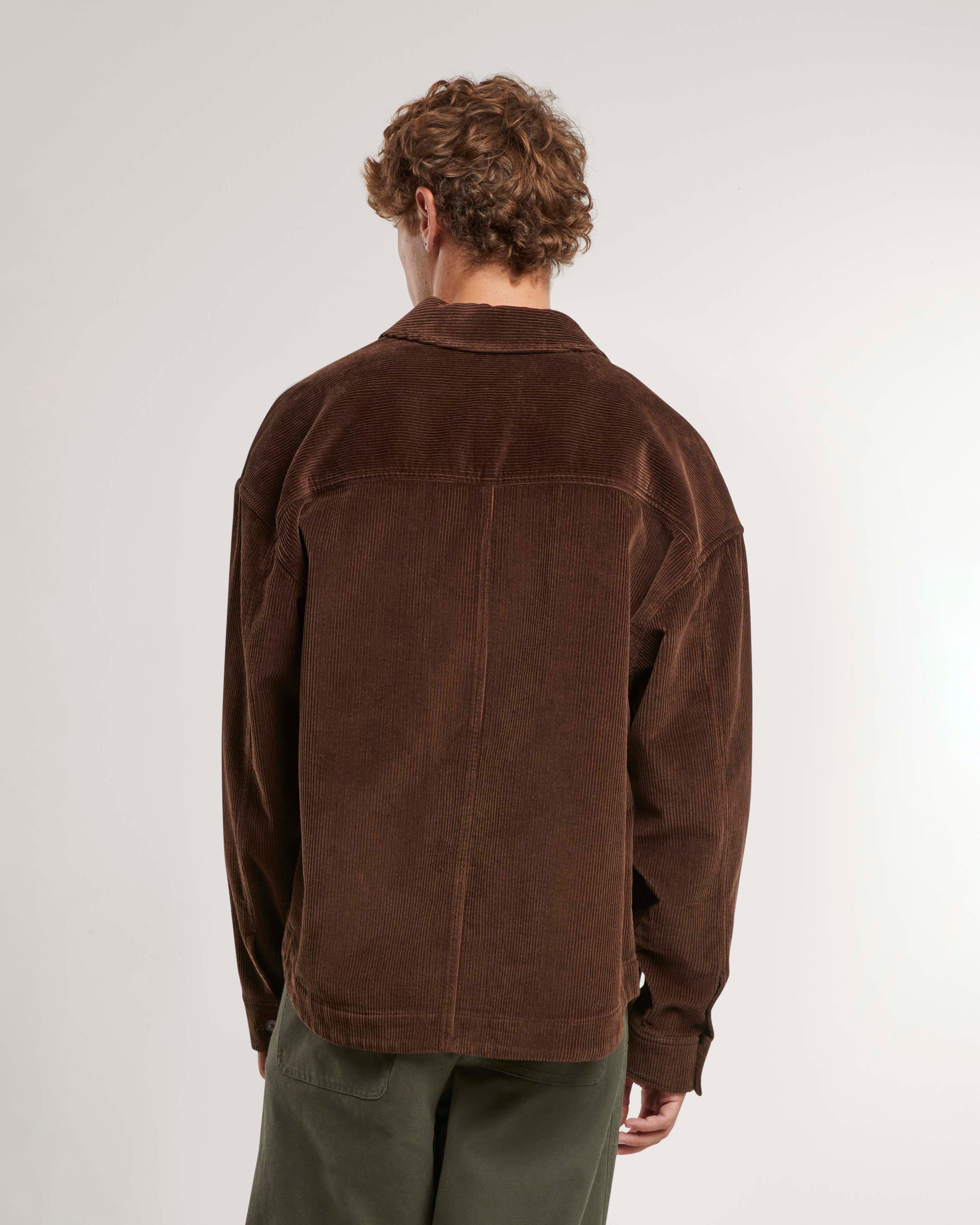 Men's Corduroy Overshirt Jacket in Rich Brown - Casual Layering for Fall & Winter | Perfect for Outdoor Adventures and Urban Style