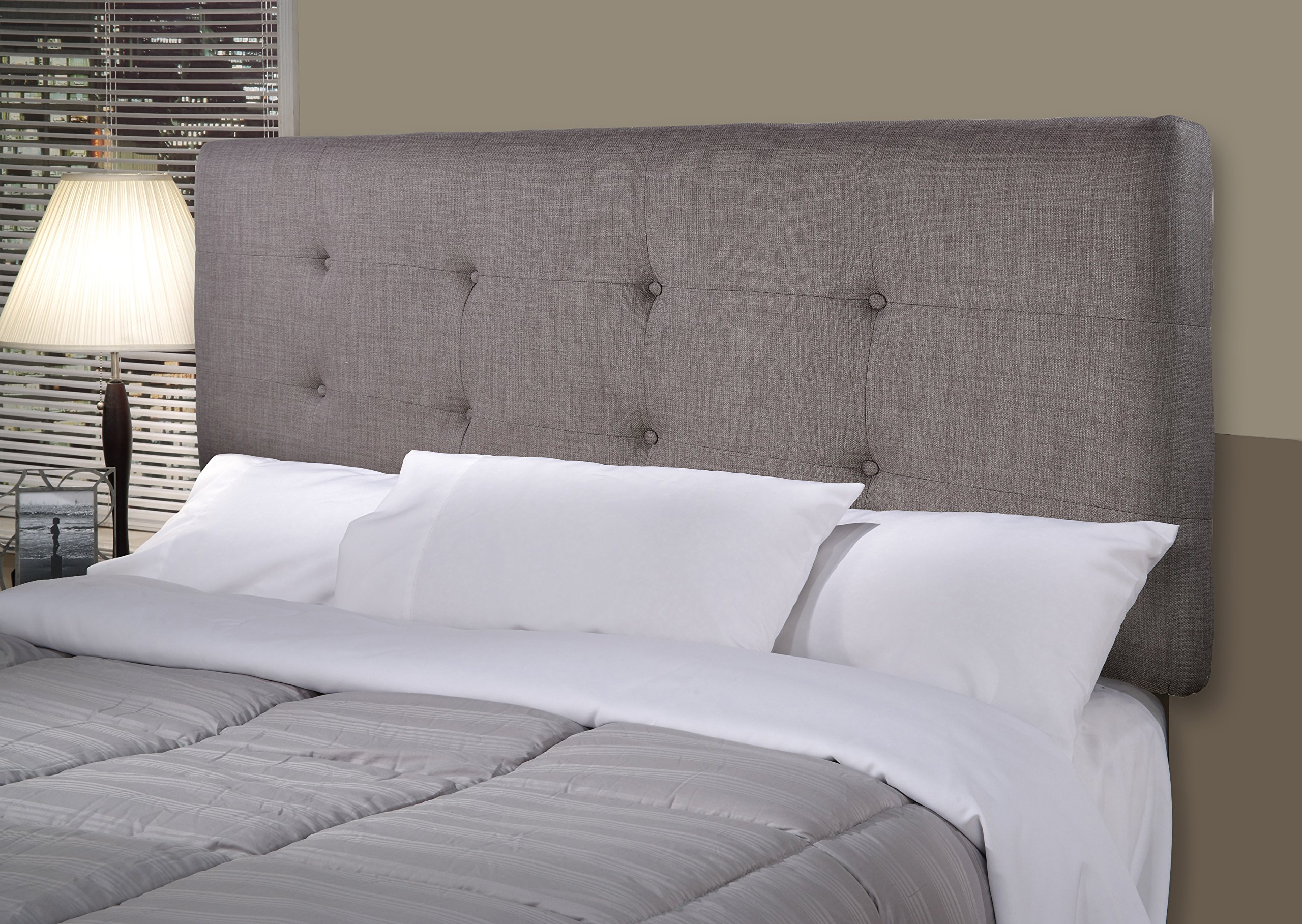 MJL Furniture Designs Ali Padded Headboard - Contemporary Gray with Red Tint Full Size Bed Headboard - USA Made HJM100 Series | Perfect for Modern Bedroom Decor & Guest Room Upgrade