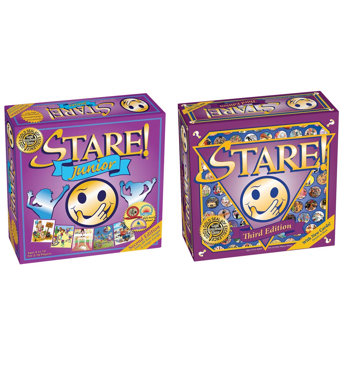 Stare Junior & Family Board Game Bundle for Kids & Parents - Fun Family Game Night