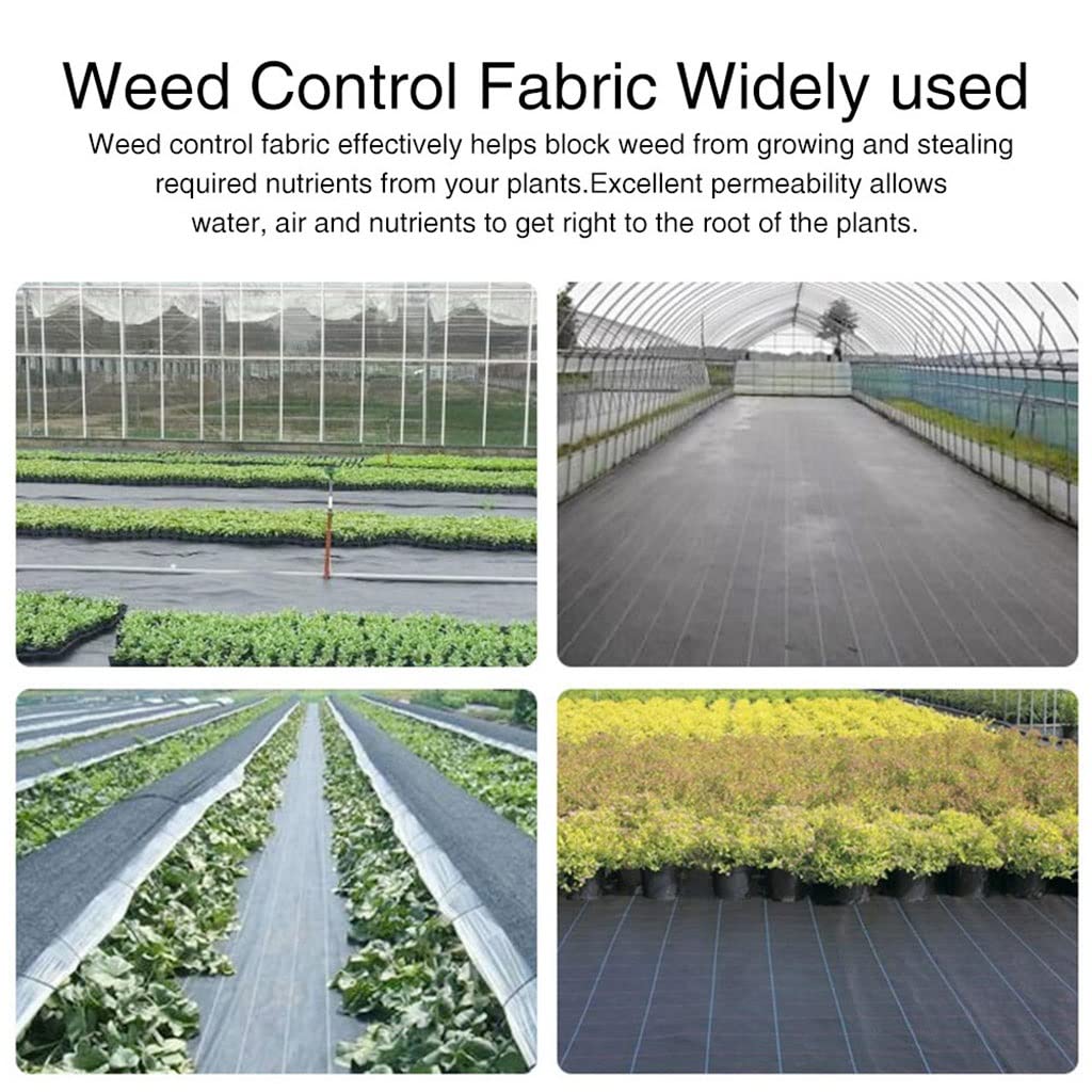 Heavy Duty PE Weed Control Fabric - 2x10m Decking Membrane for Greenhouse, Agriculture, Garden & Driveway Landscaping | Outdoor Ground Cover for Weed Barrier & Moisture Retention