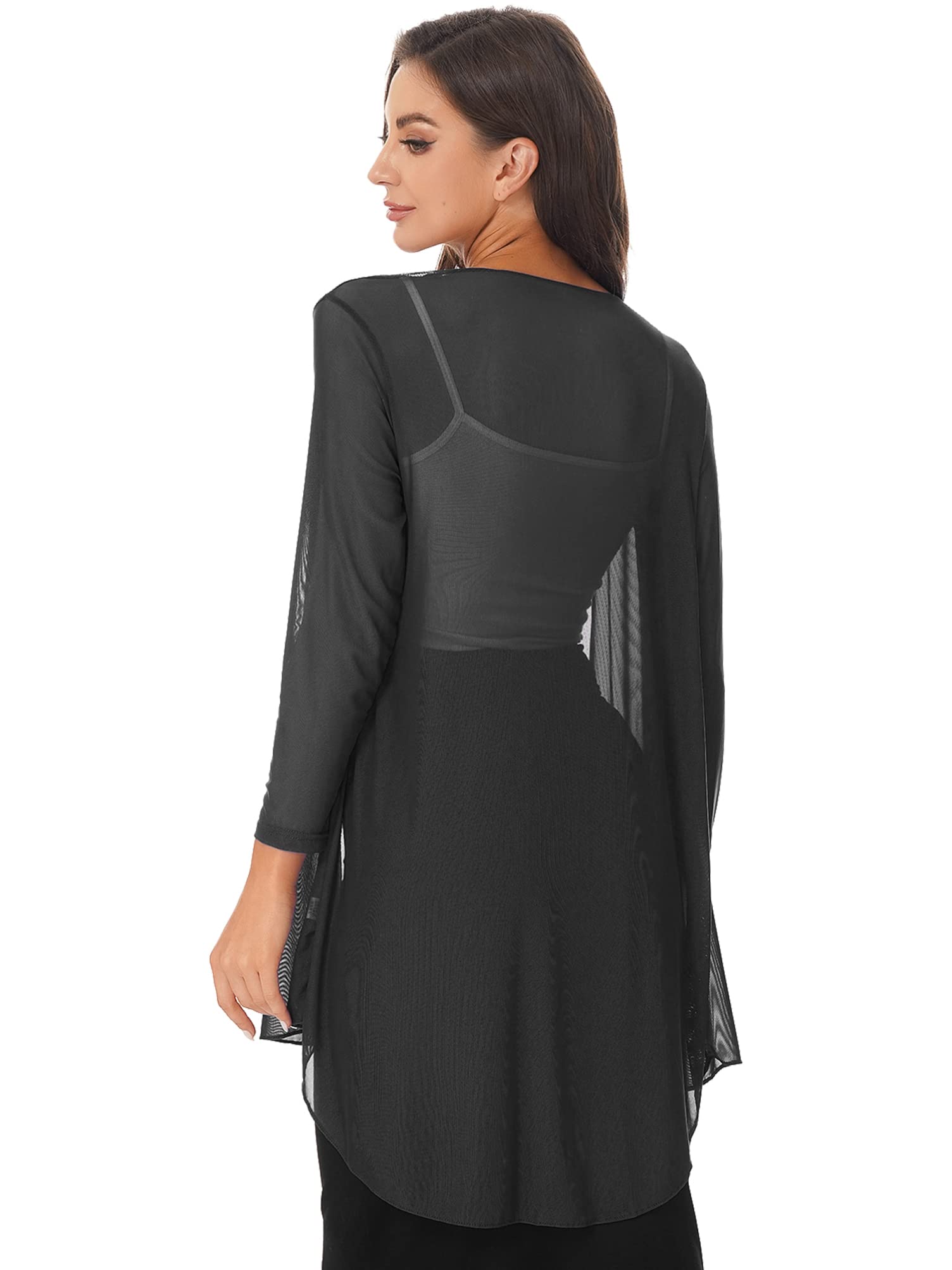 Plus Size Women's Lightweight Long Sleeve Open Front Cardigan - Solid Color Long Duster Sweater for Casual Wear, Office & Layering Outfits