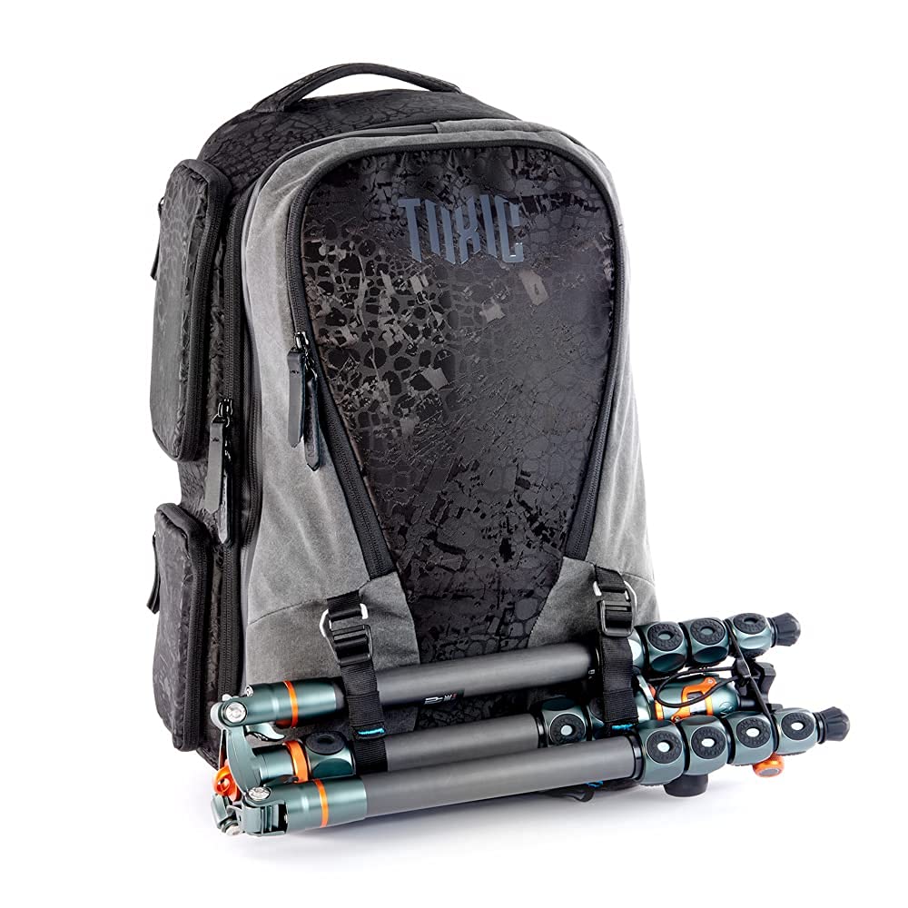 Toxic Valkyrie 25L Camera Backpack - Padded DSLR/SLR Bag with Smart Storage & Lumbar Support - Waterproof Onyx Black Photography Backpack for Travel, Hiking & Outdoor Shooting (VALKYRIE-ONYX-L)
