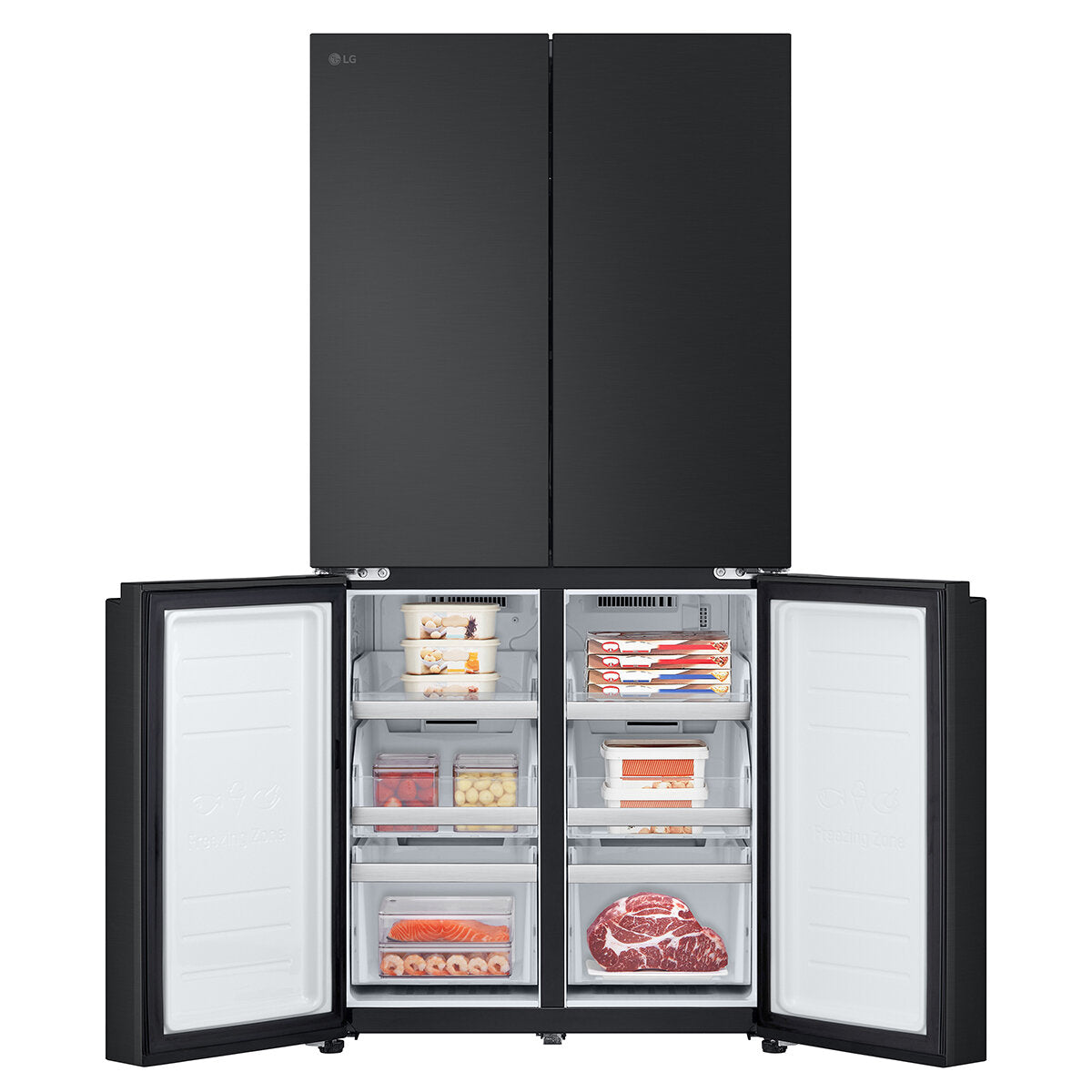 LG 530L French Door Refrigerator with Smart Cooling Plus - Matte Black (Model GF-B505MBL) - Energy Efficient Large Capacity Fridge for Modern Kitchen & Open Floor Plan Homes