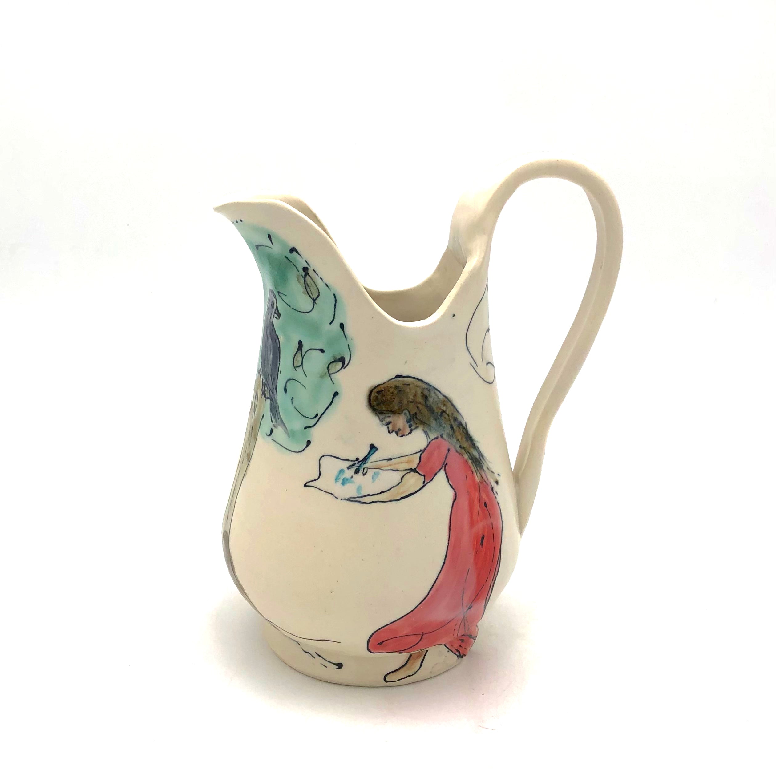 Handpainted Porcelain Pitcher - Sullivan FF Creativity's Muse - Elegant Tea Serving & Home Decor for Kitchen & Dining Room