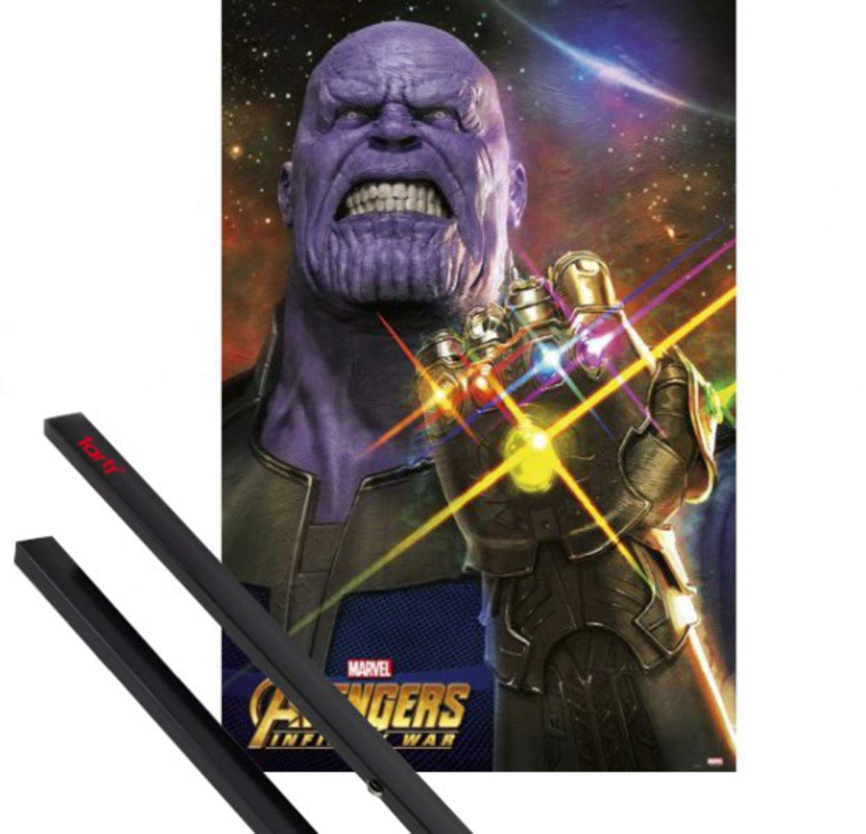 Marvel Avengers Infinity War Poster 36x24 Inches - Premium Movie Wall Art with Black Poster Hangers - Perfect for Bedroom, Game Room & Superhero Fan Decor
