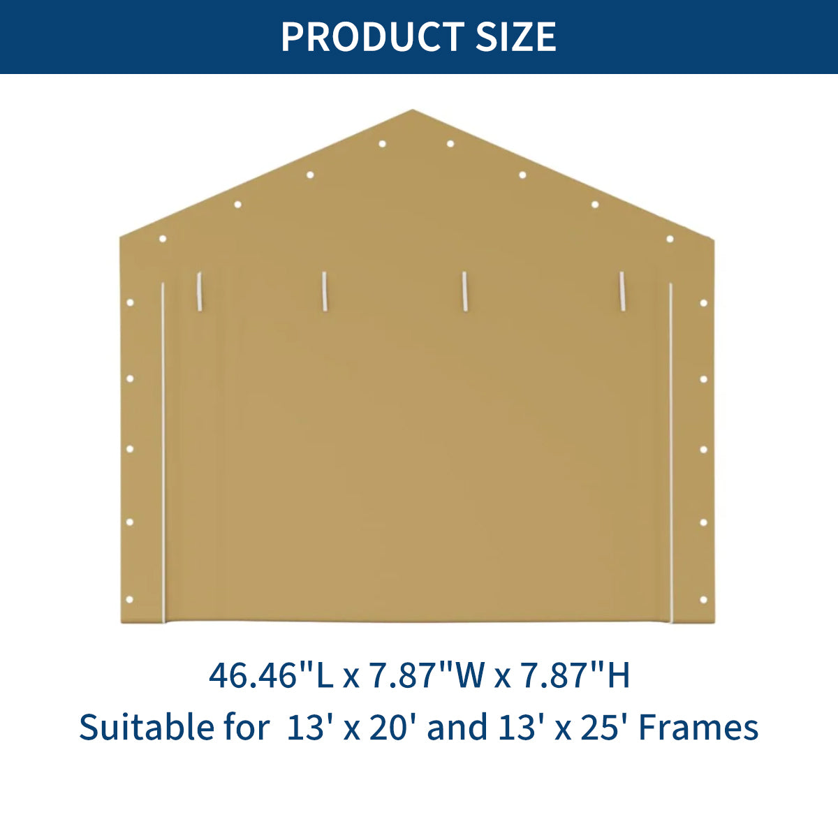 Heavy Duty Waterproof Windproof Garage Top Tent Shelter Replacement - 2 Pcs Zipper Doors Portable Carport, UV Protected Tarp 13' x 20' & 13' x 25' (Doors Only) Yellow - Perfect for Outdoor Storage, Vehicle Protection, and Camping Shelter