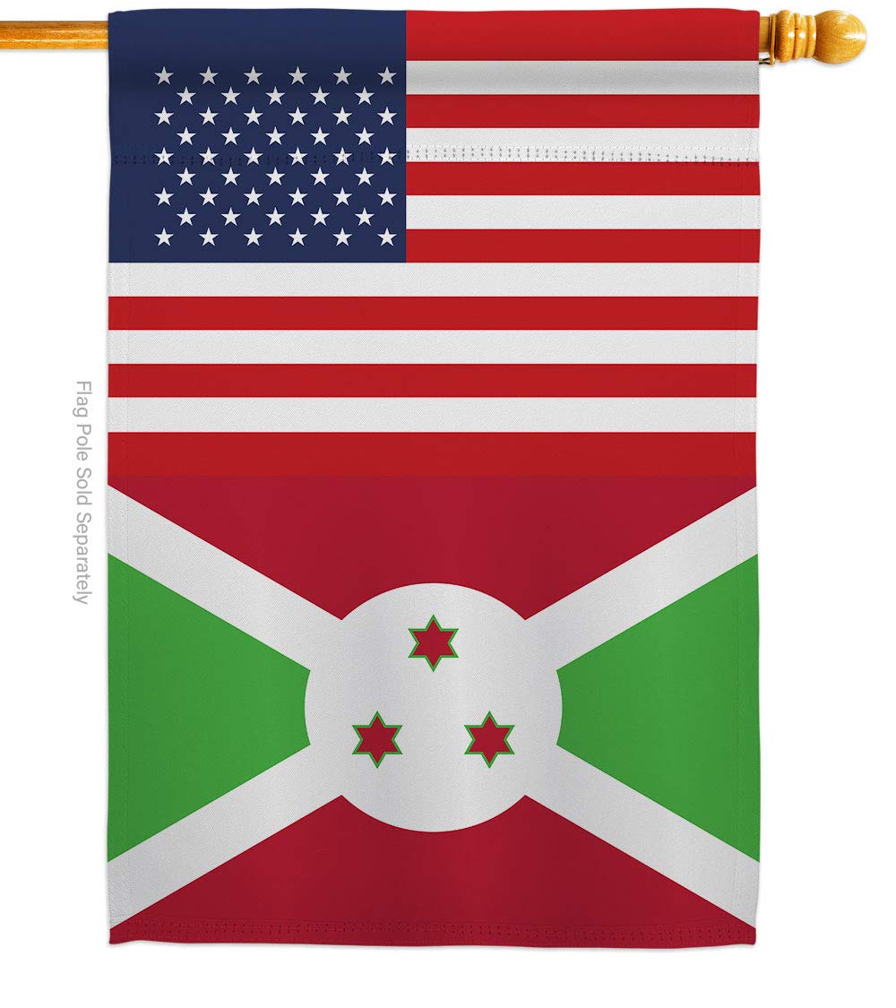 Americana Home & Garden Burundi US Friendship House Flag - Double-Sided Outdoor Decorative Banner for Garden, Yard & Patio - Made in USA - Perfect for International Events, Cultural Celebrations & Diplomatic Gifts