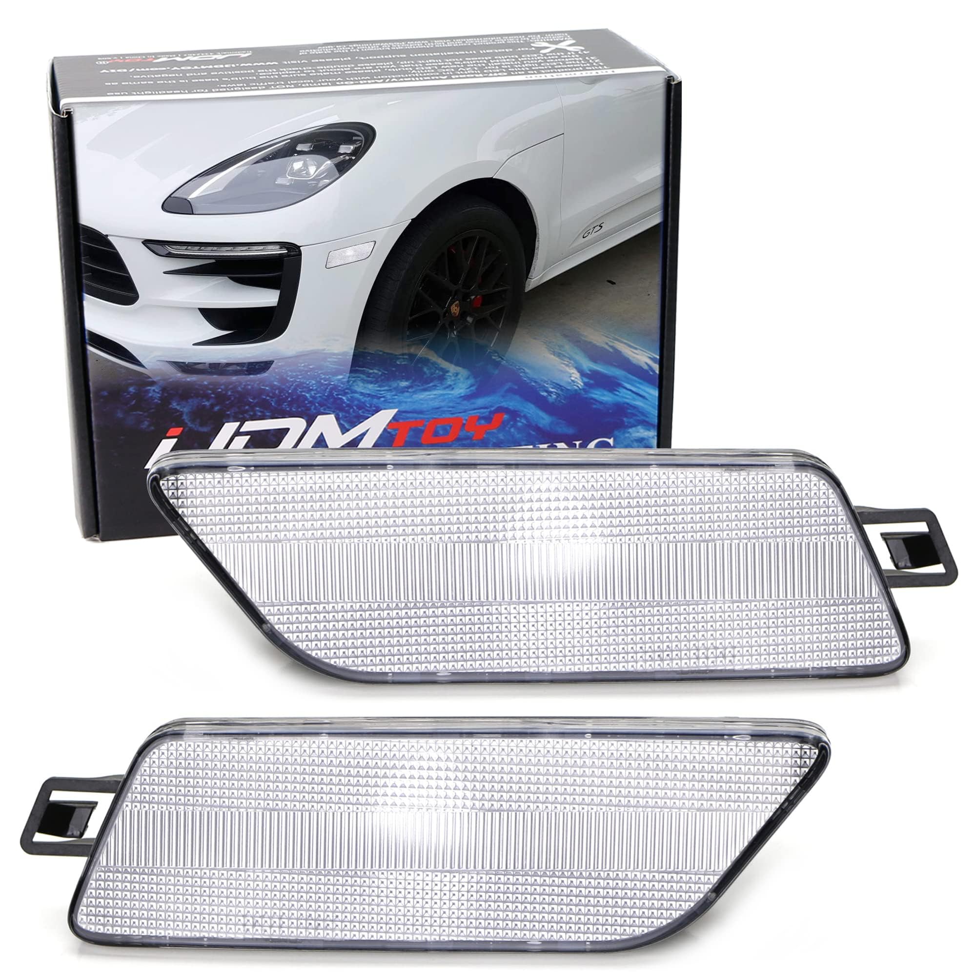 iJDMTOY Euro Semi-Clear Lens Front Bumper Side Marker Light Housing Replacement for Porsche Macan 2014-2023 - Direct OEM Amber Sidemarker Upgrade - Perfect for Night Driving & Car Customization