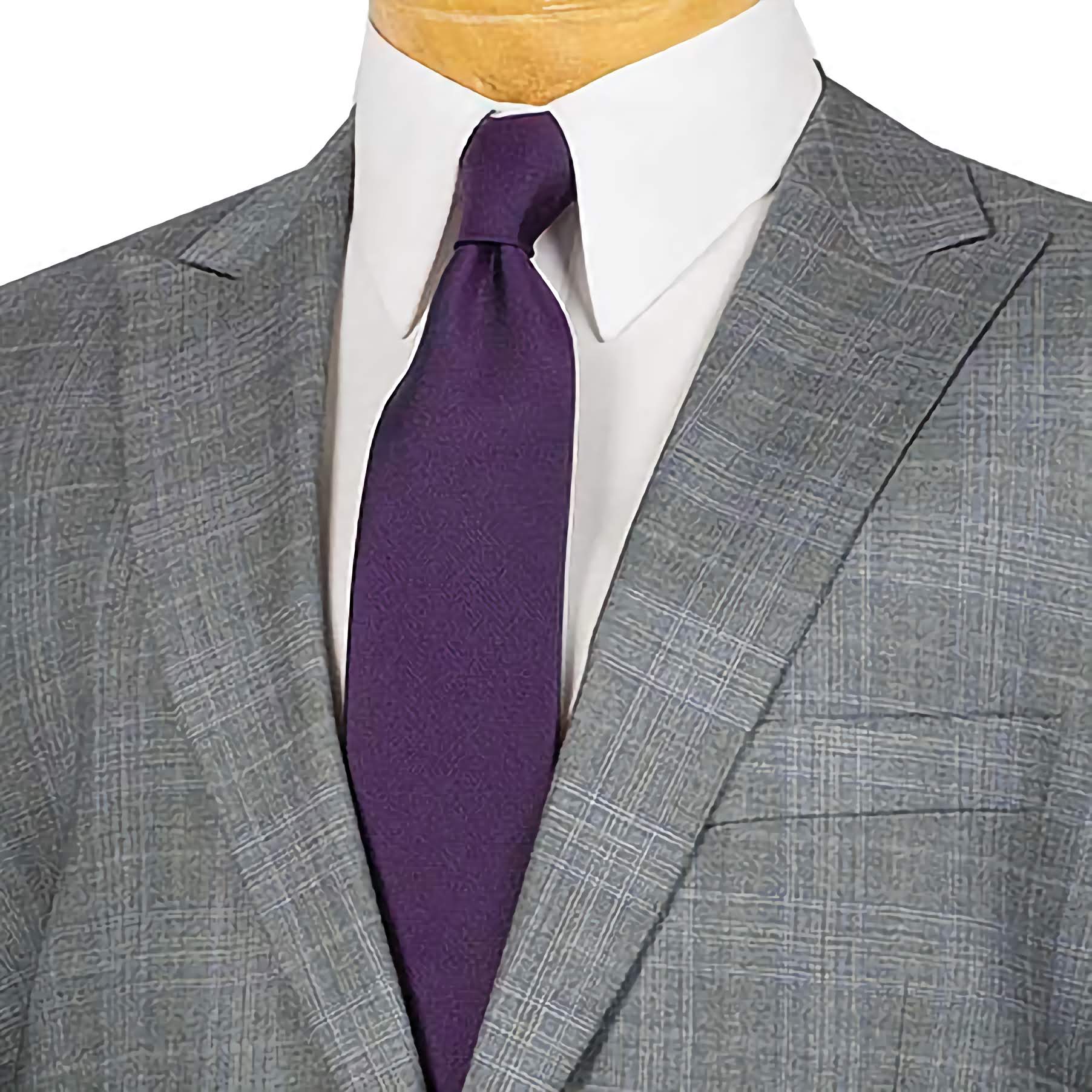 Pommy Collection Men's Gray Glen Plaid 2-Piece Dress Suit Set - Regular Fit Business Attire for Weddings, Office & Formal Events
