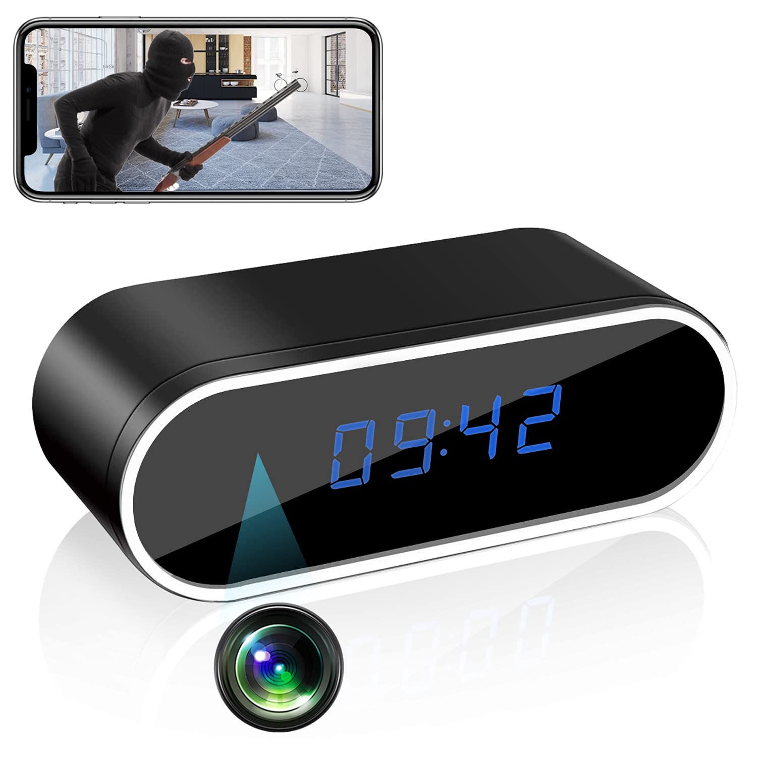 Hidden Spy Camera Clock - Mini Wireless Nanny Cam with Night Vision for Home Security & Office Surveillance | Perfect for Monitoring Kids, Pets, and Elderly Care