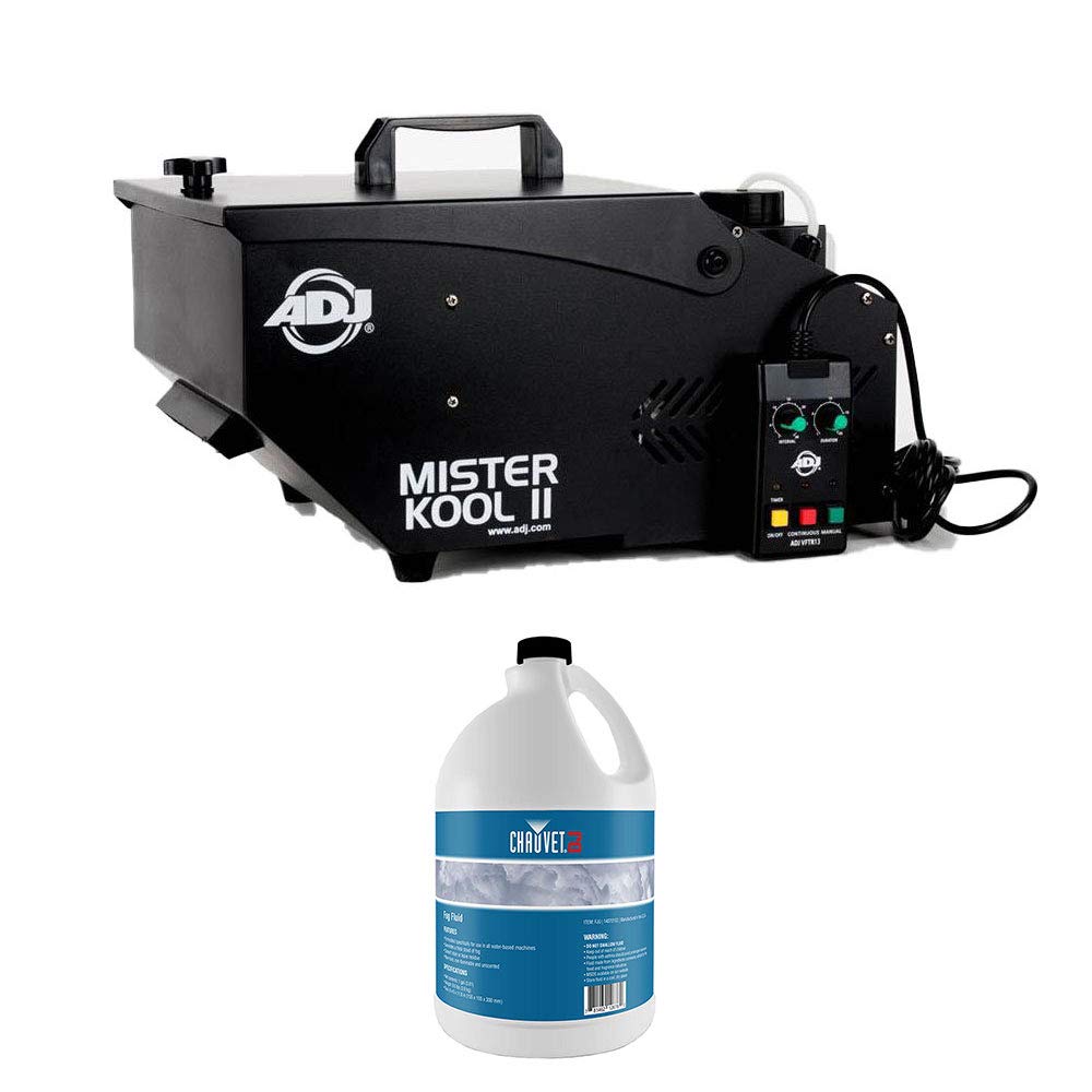 American DJ Black Low-Lying Water Fog Machine with 2 Gallons Fog Juice - Perfect for Halloween Parties, Stage Performances & Special Effects