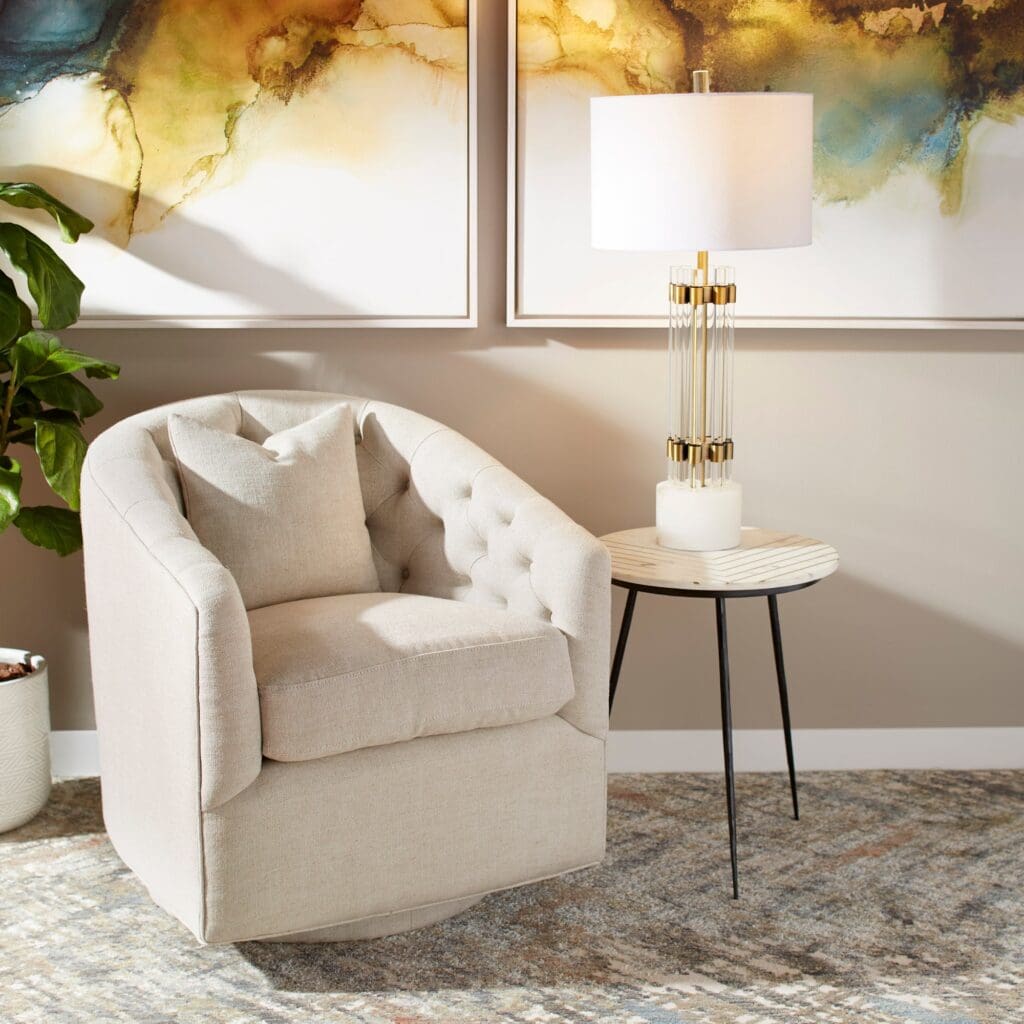 Cyan Design 10787 Occasionelle Chair in Cream - Elegant Upholstered Accent Chair for Living Room, Bedroom, or Office Decor